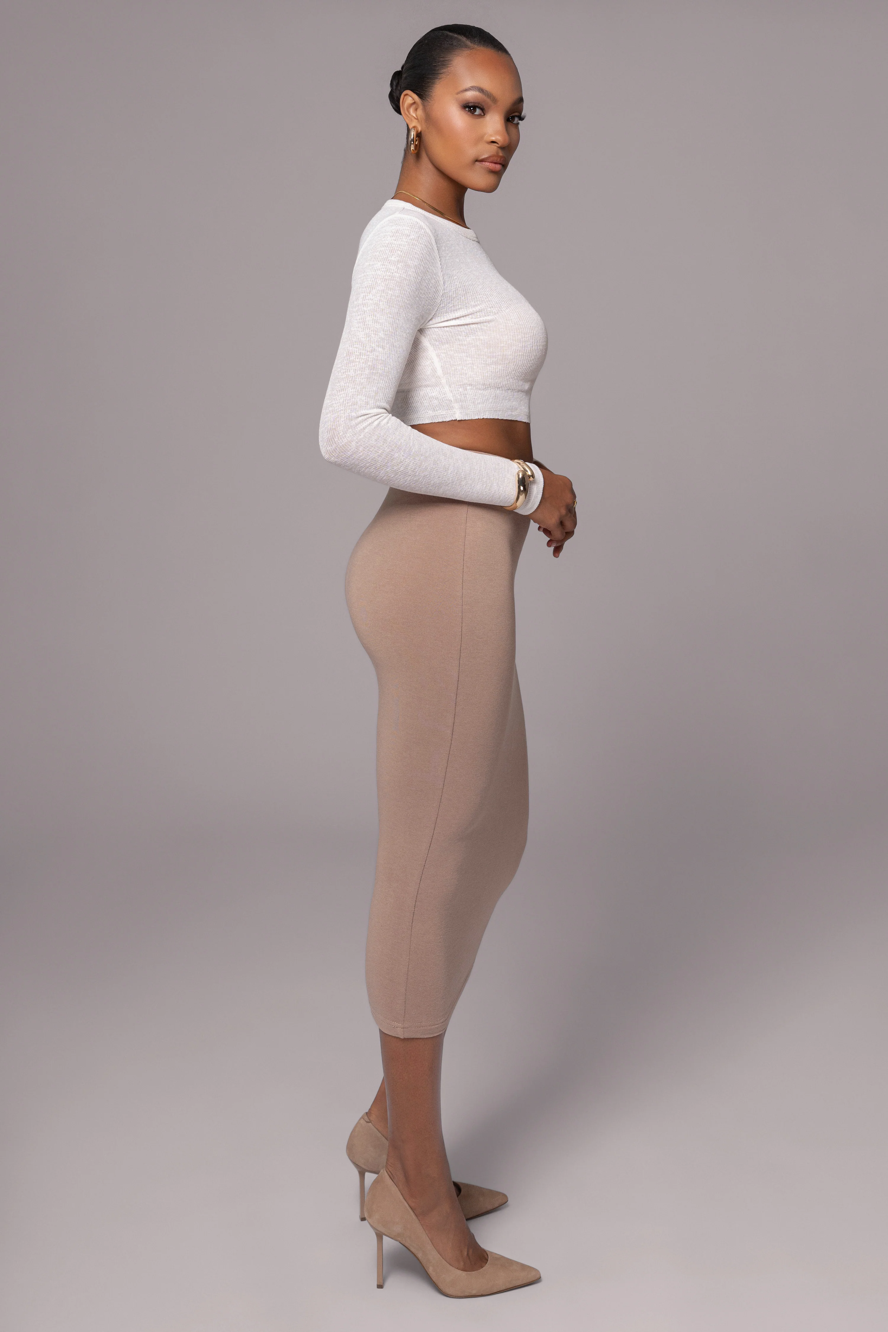 Ivory Just Enough Ribbed Crop Top - Image 6