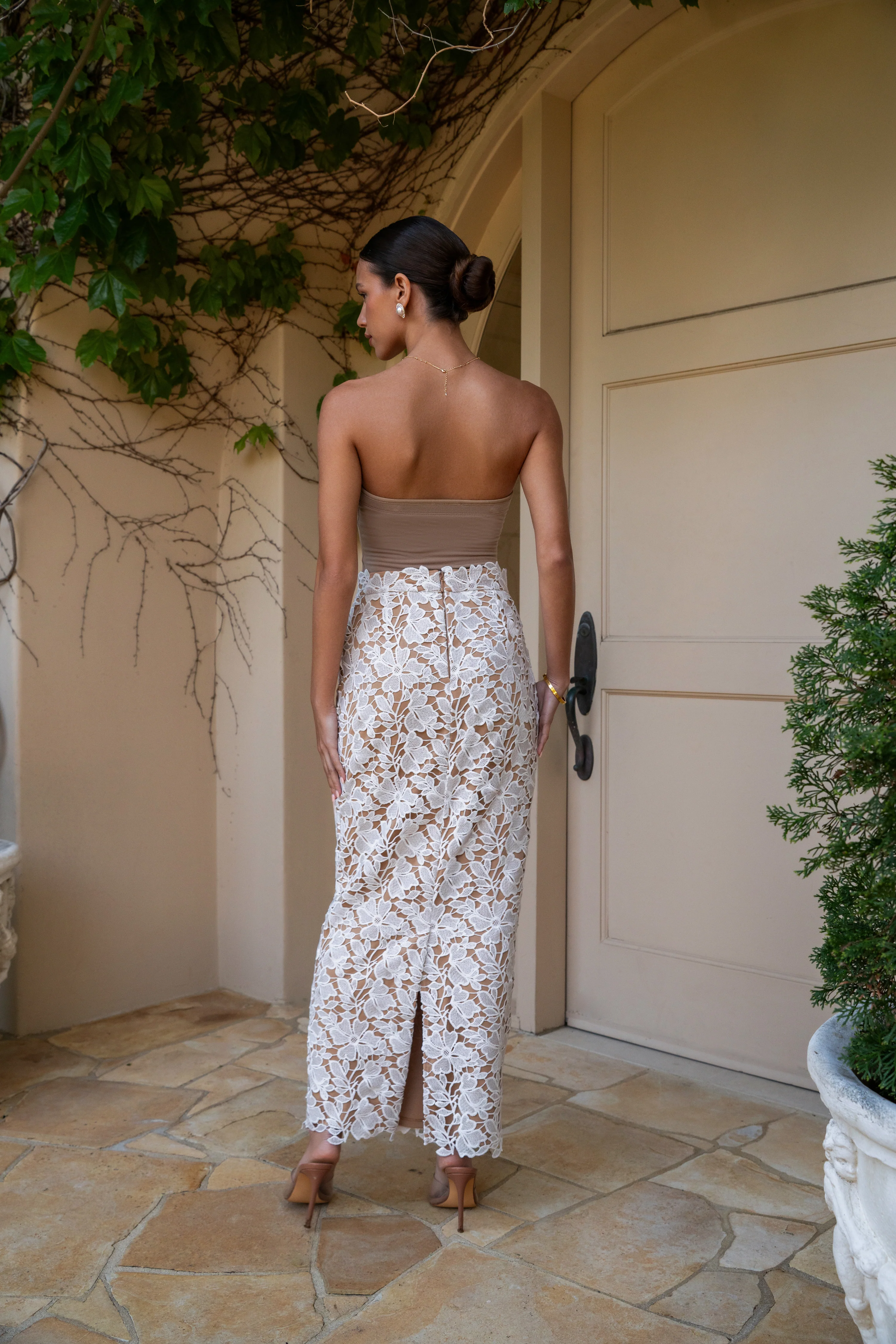 Ivory Lace Romance Maxi Skirt - Image 9