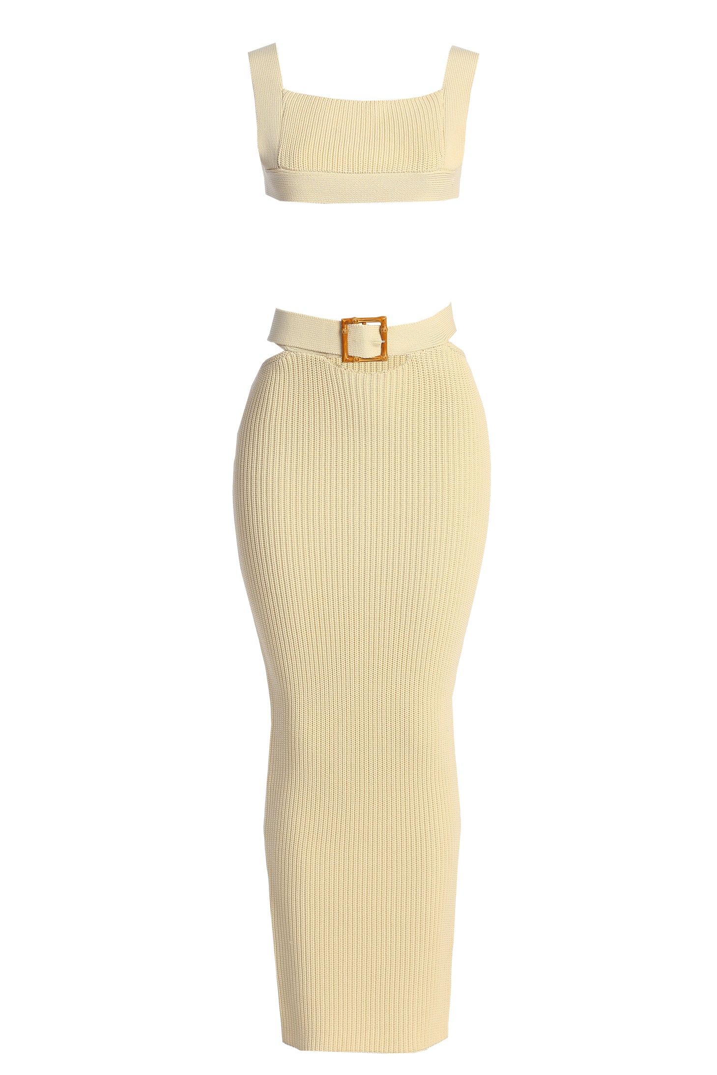 Ivory Nikole Ribbed Skirt Set - Image 3
