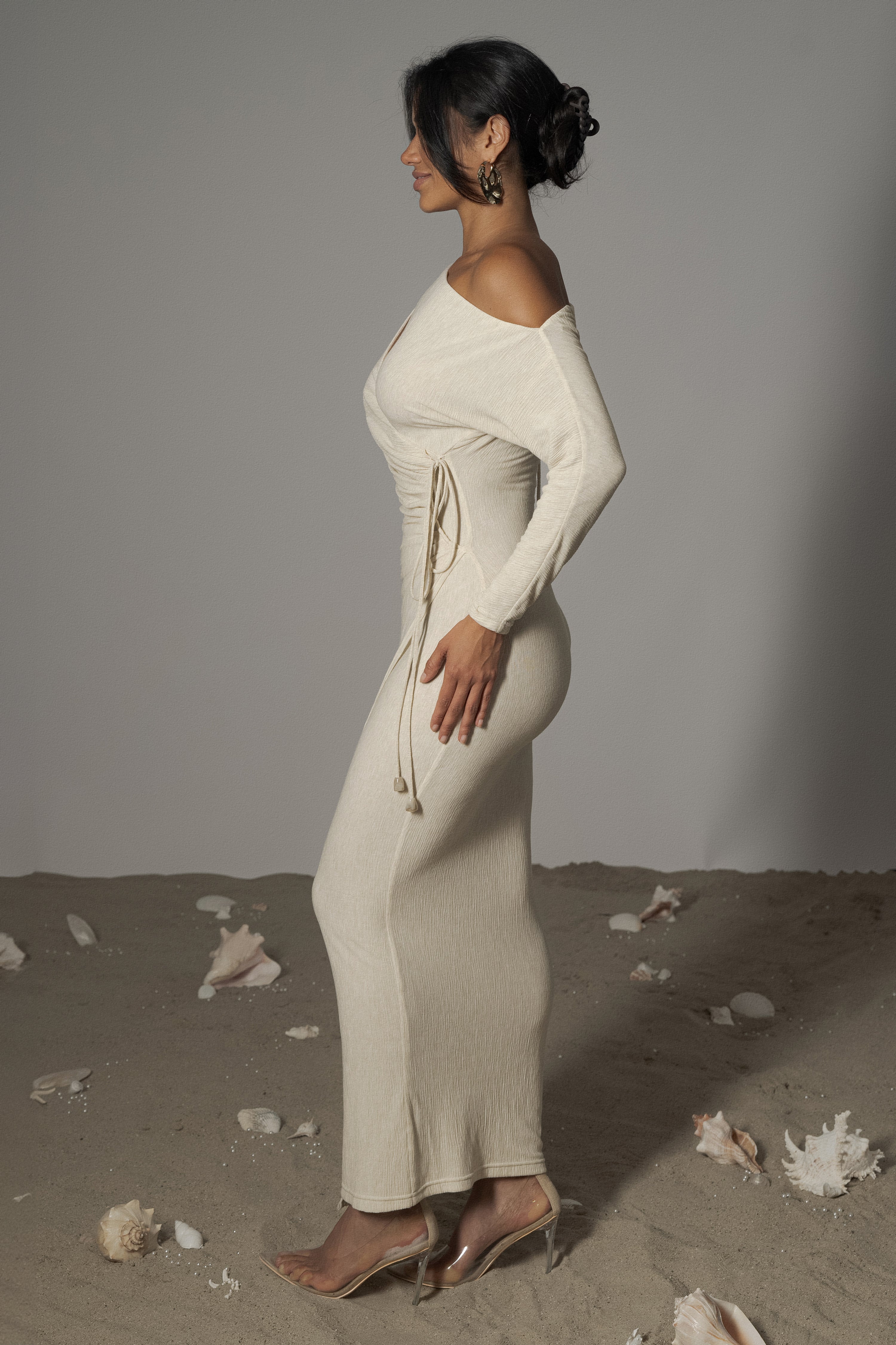 Ivory Odelia Crinkled Maxi Dress - Image 9