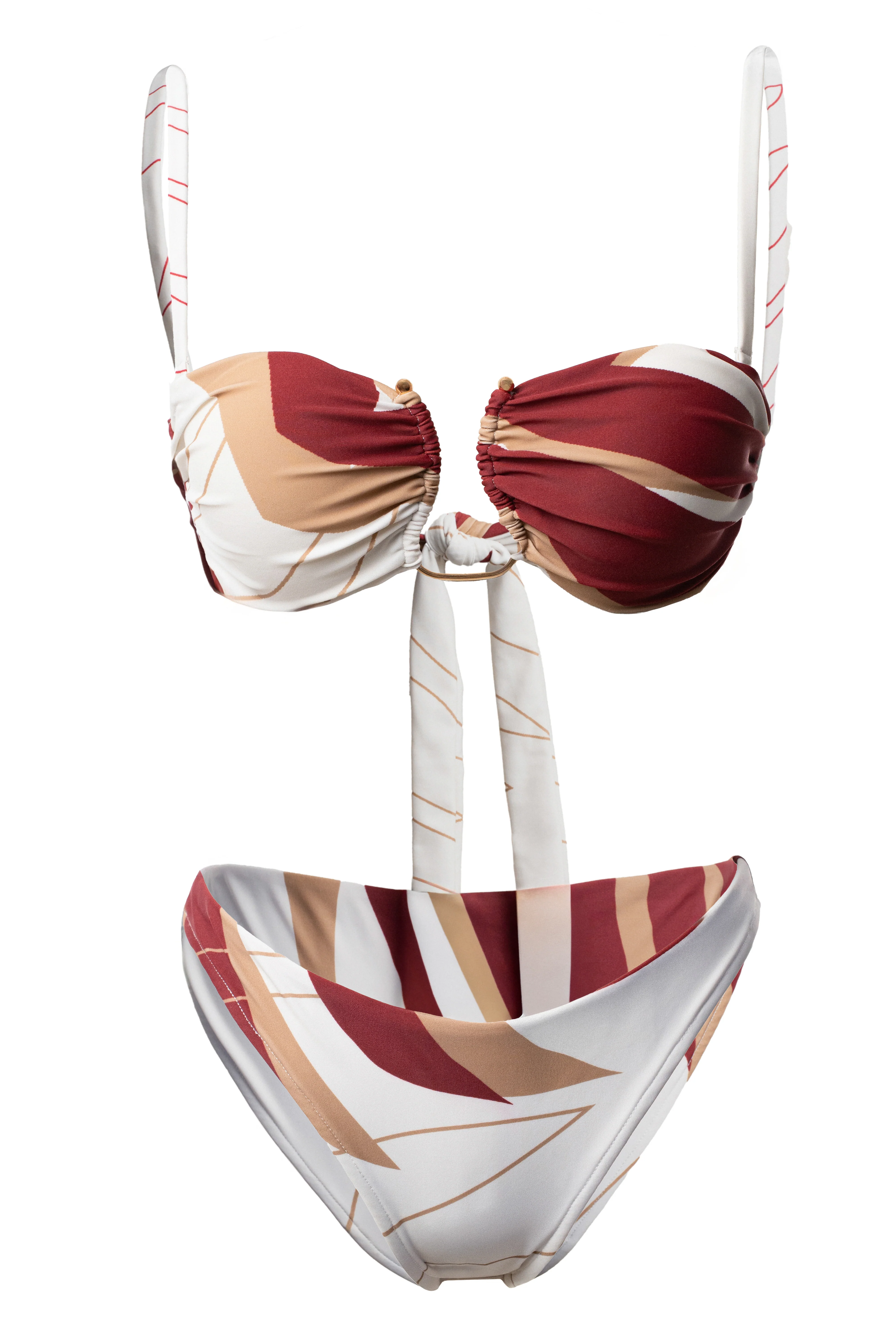 Ivory Palm Print Tropical Tide Bikini Set - Image 2