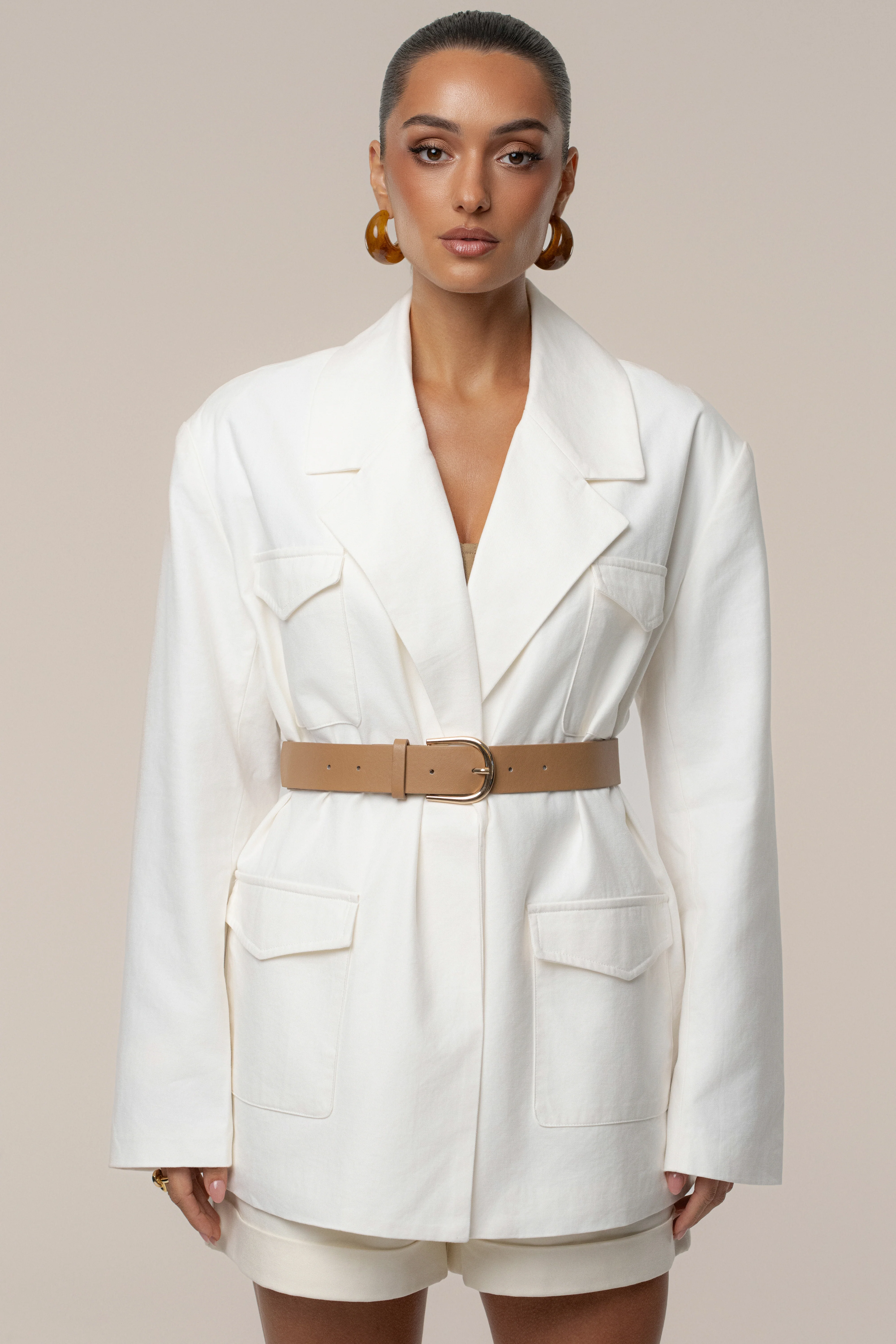 Ivory Precision Woven Blazer - Image 13