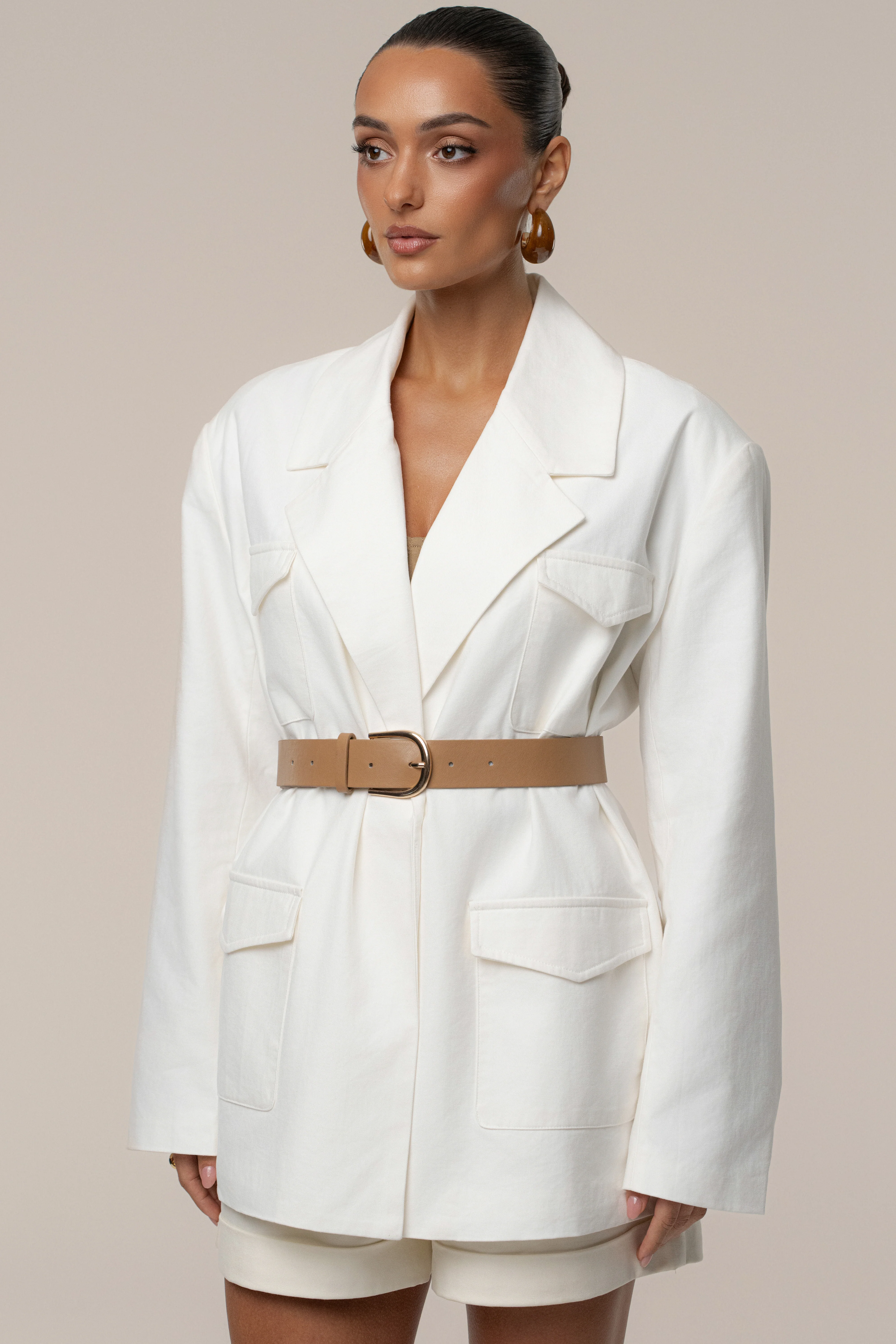 Ivory Precision Woven Blazer - Image 8