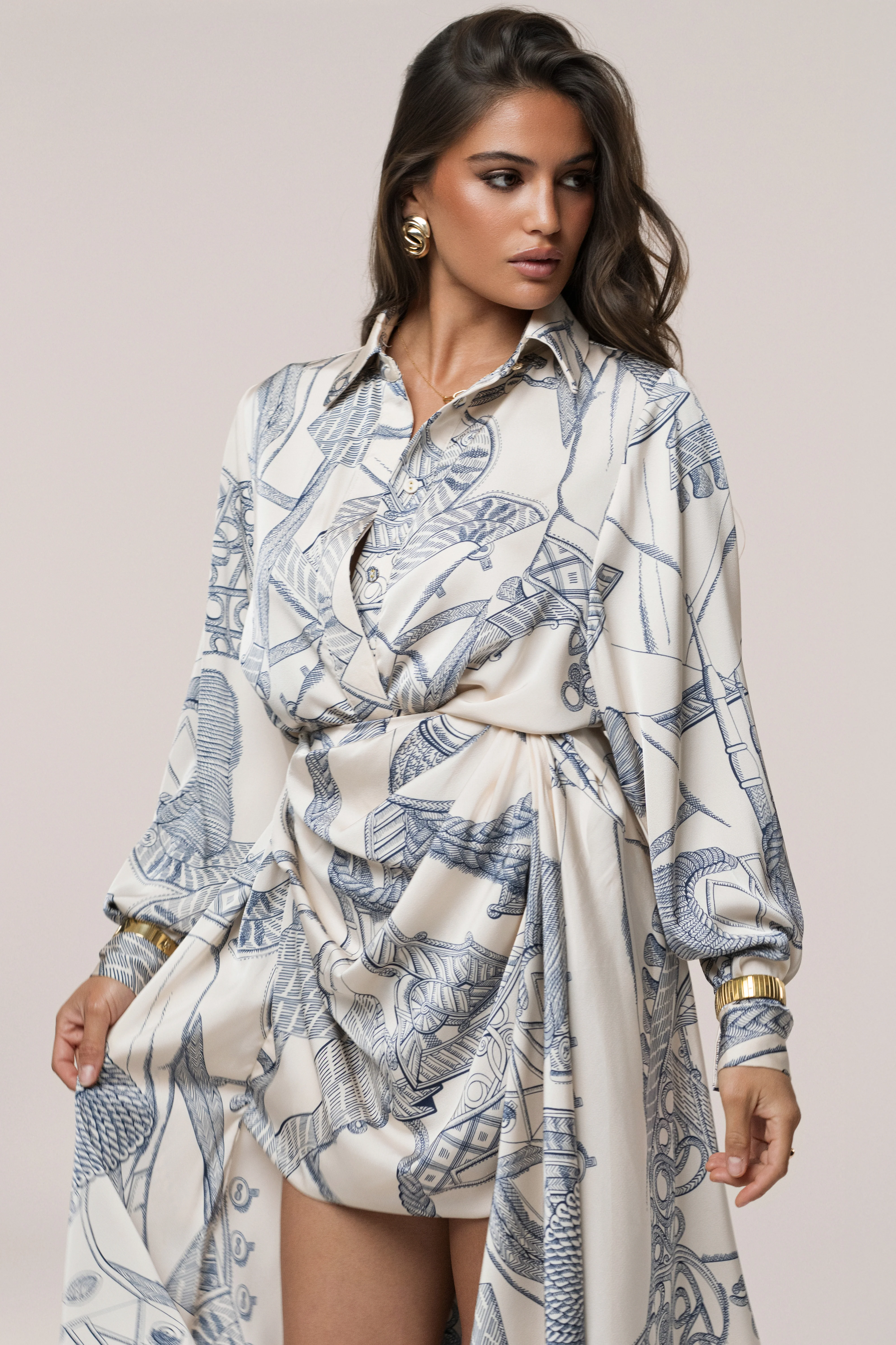 Ivory Print Ameena Print Skirt Set - Image 18