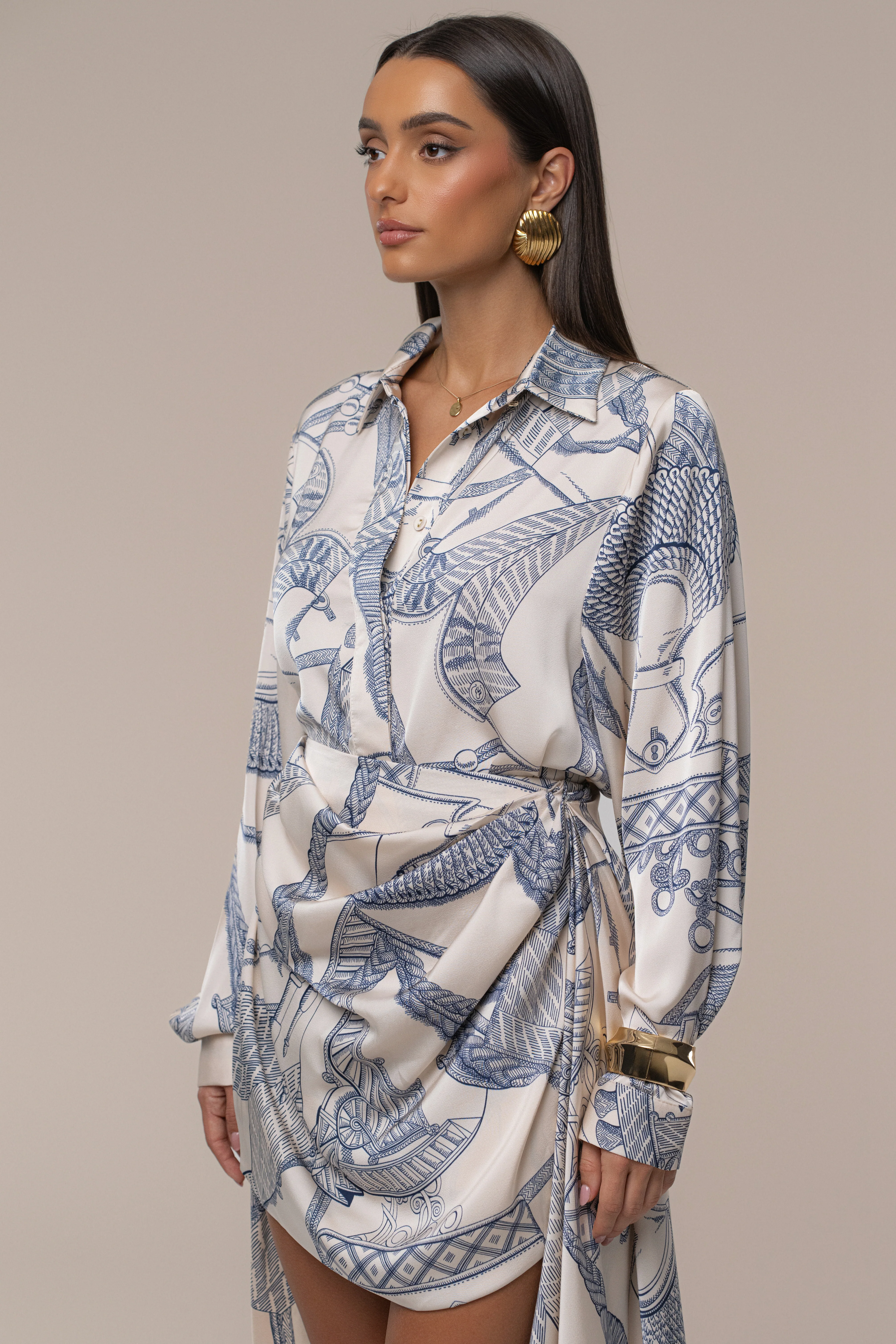 Ivory Print Ameena Print Skirt Set - Image 4