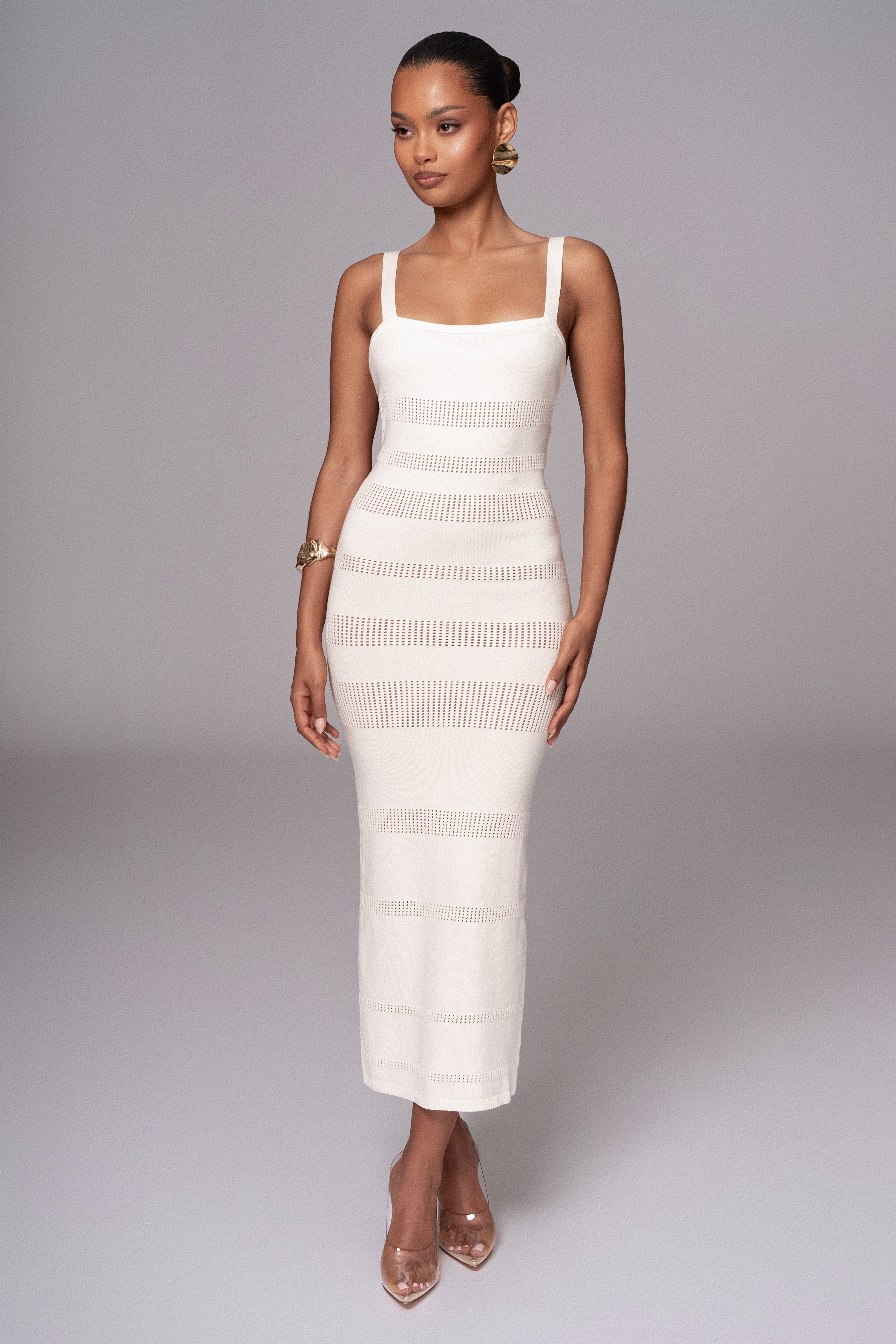 Ivory Sandy Shores Knit Midi Dress - Image 3