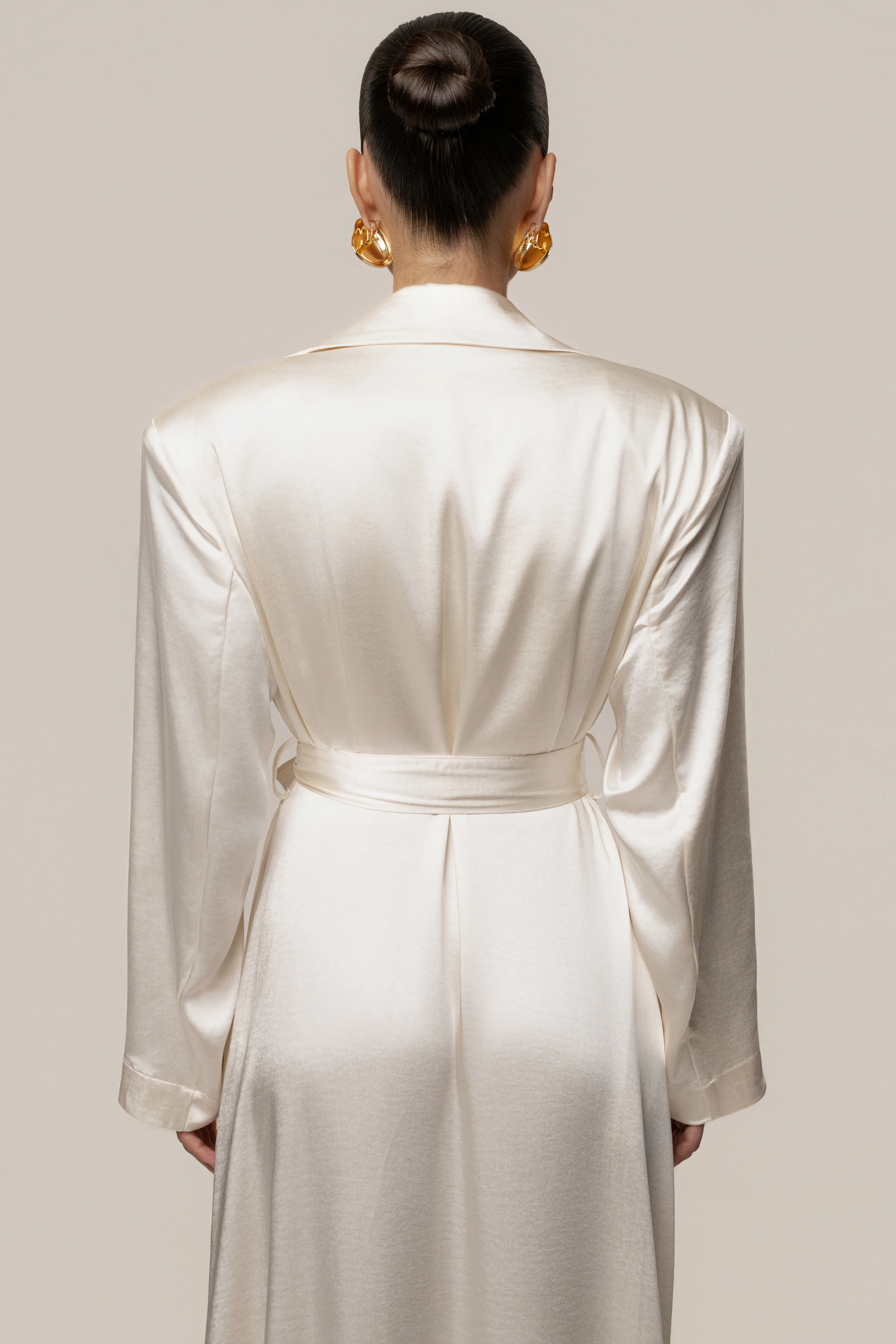 Ivory Satin Embrace Maxi Dress - Image 10