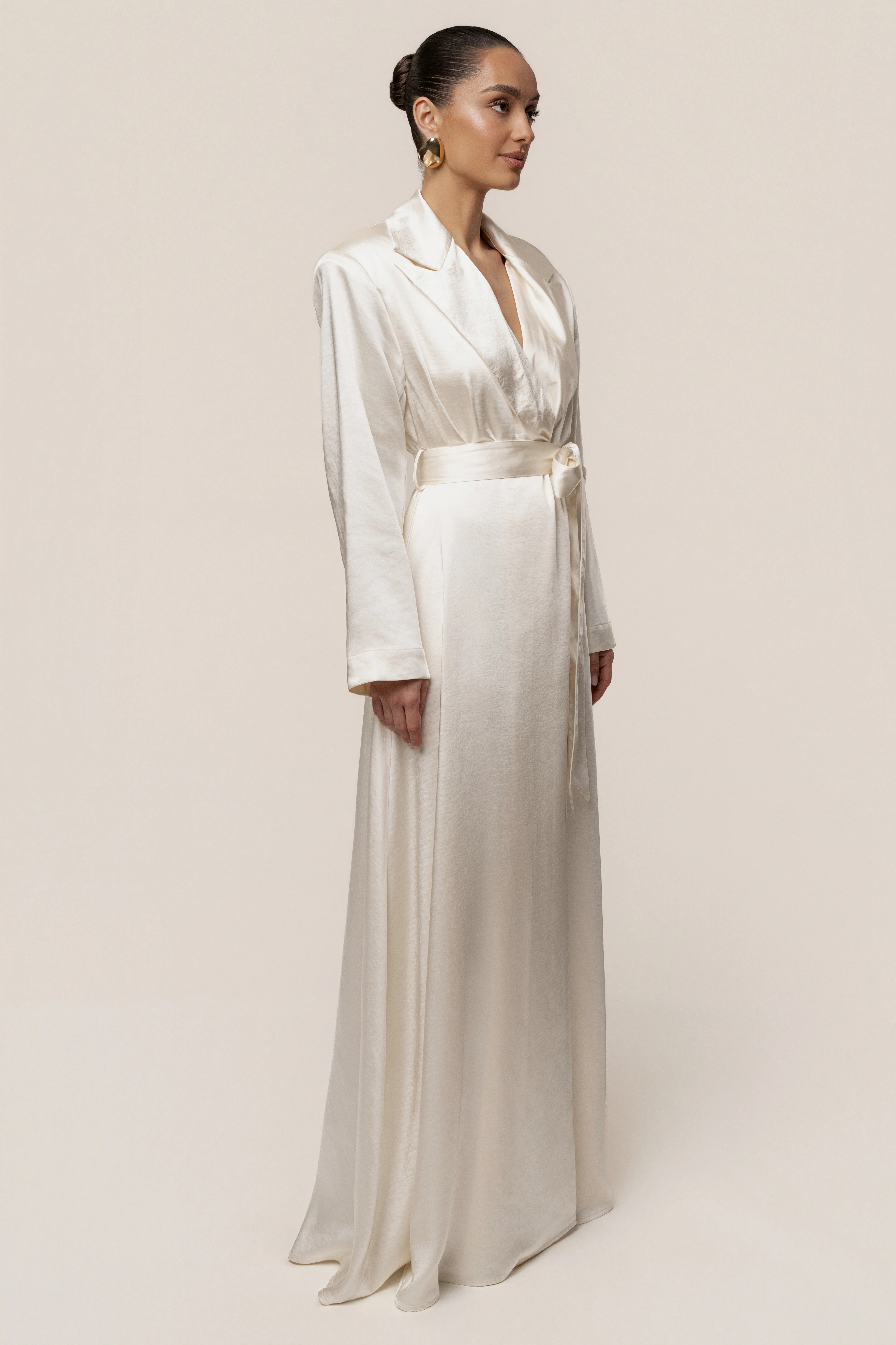 Ivory Satin Embrace Maxi Dress - Image 12