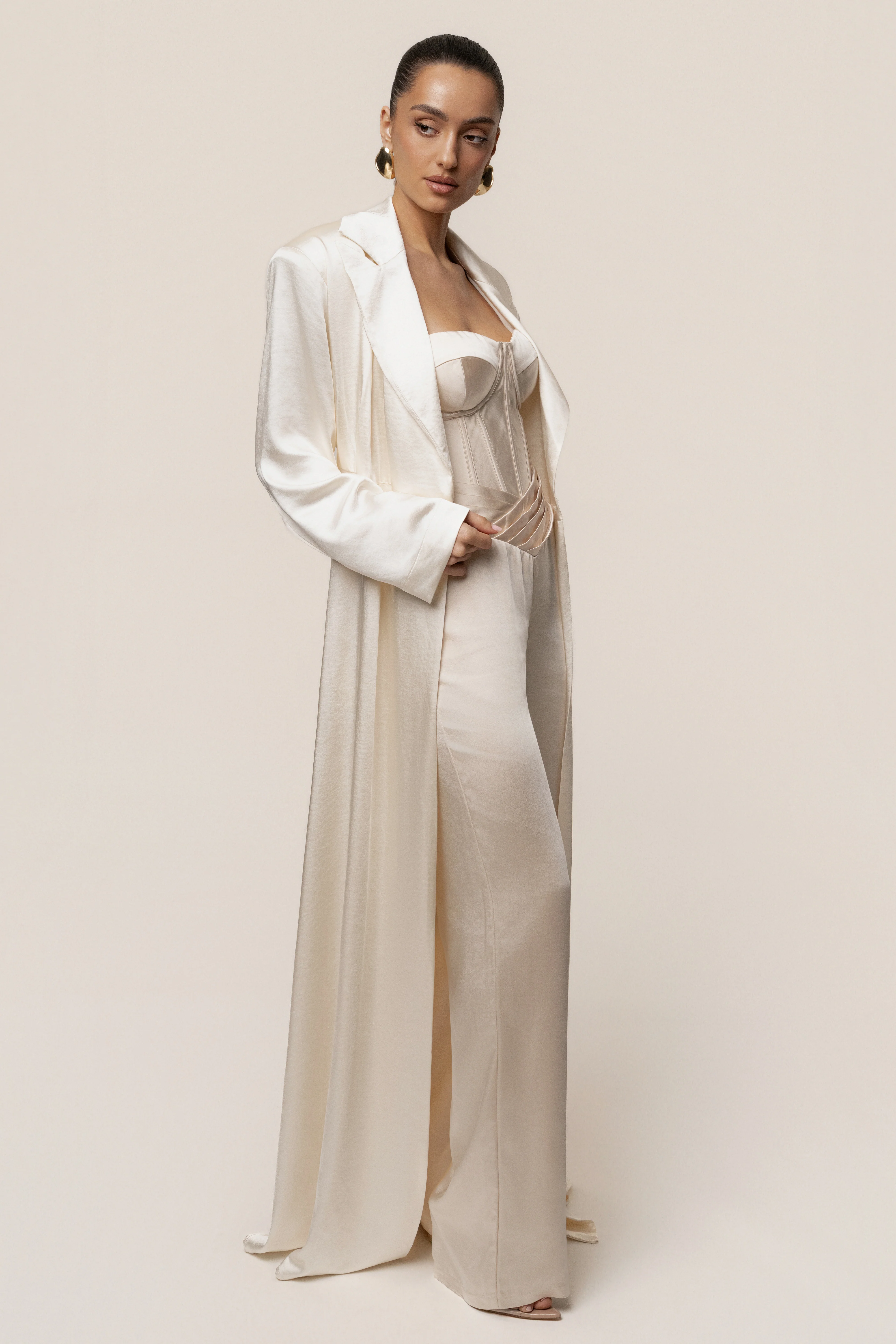 Ivory Satin Embrace Maxi Dress - Image 13