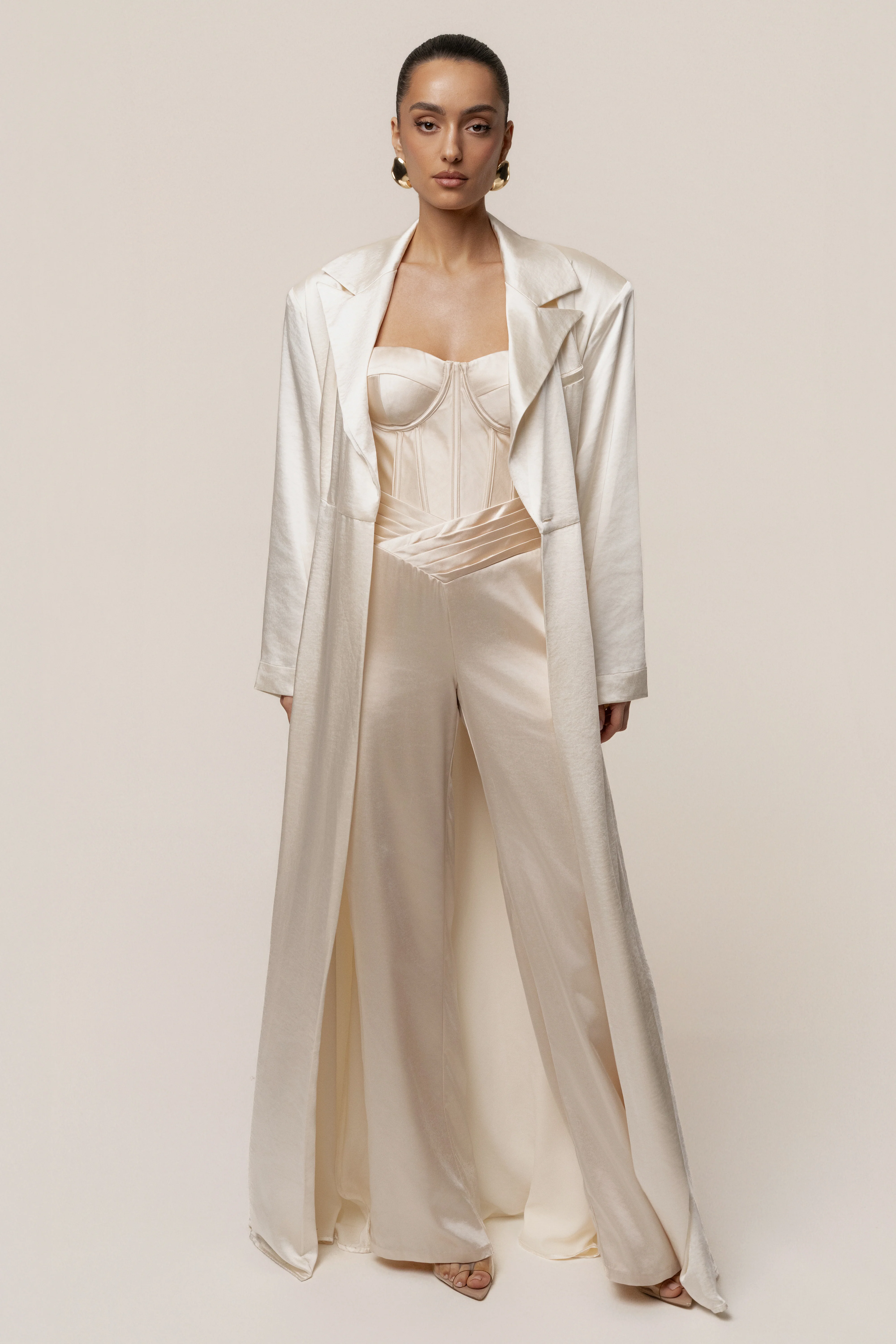 Ivory Satin Embrace Maxi Dress - Image 14