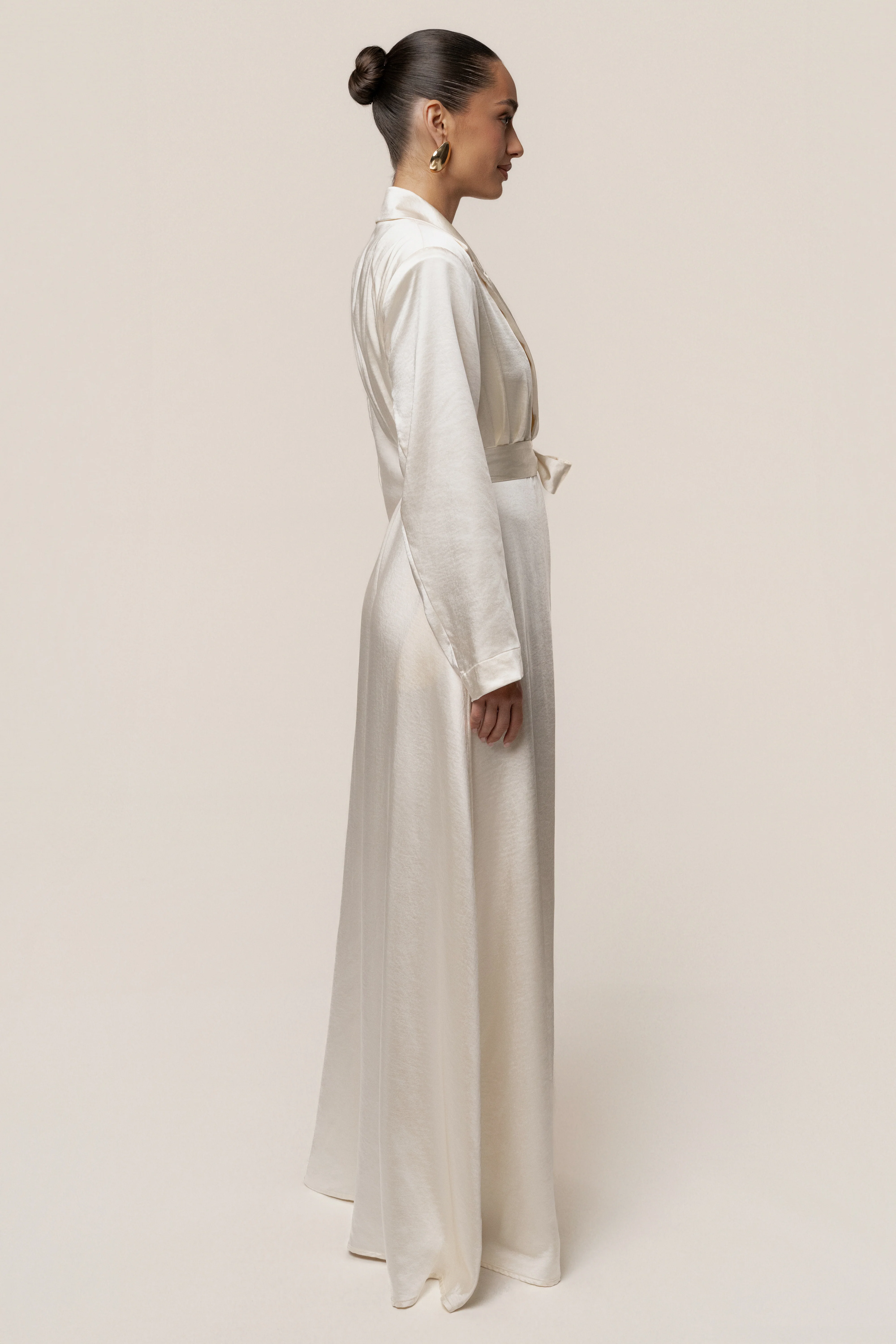 Ivory Satin Embrace Maxi Dress - Image 15