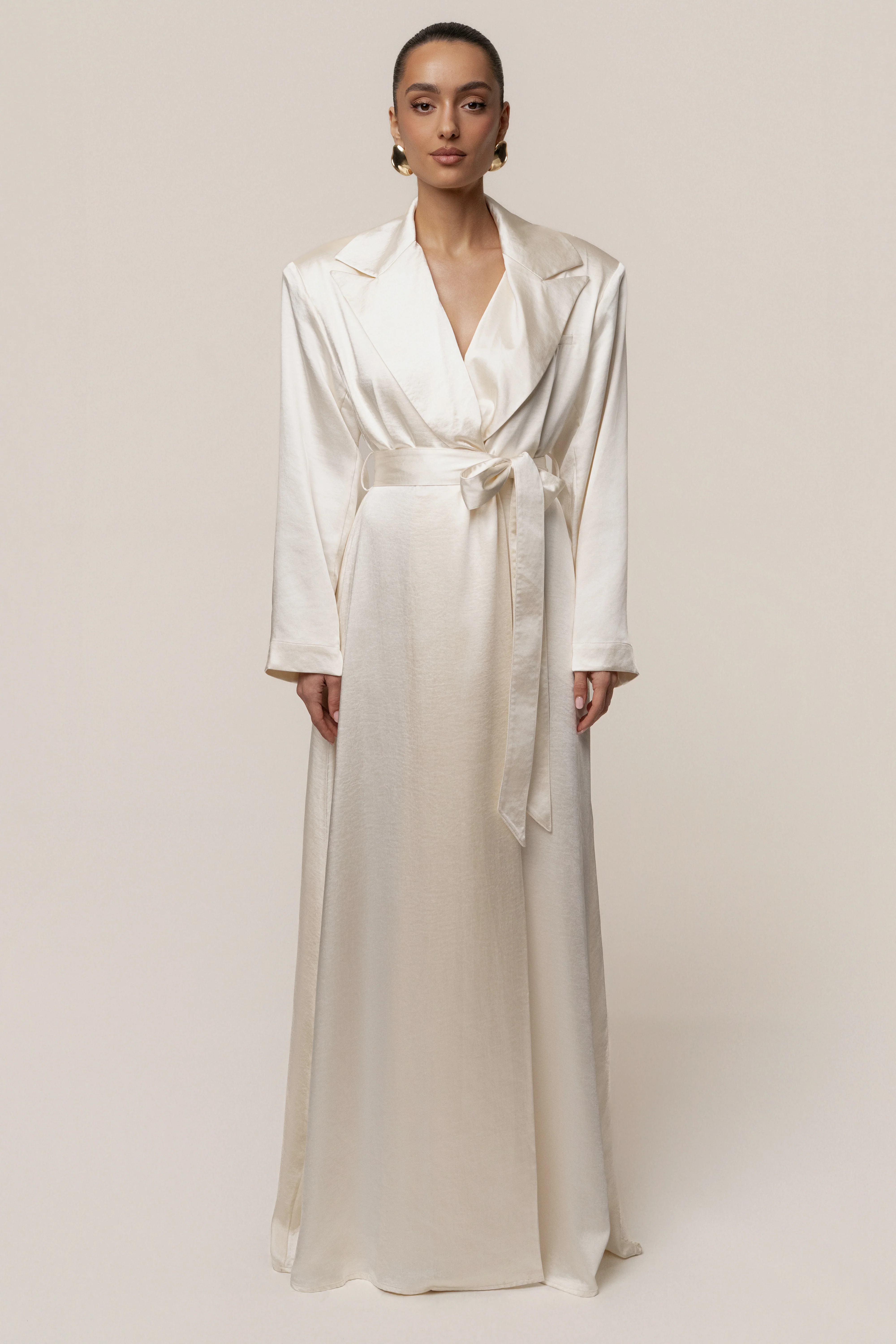 Ivory Satin Embrace Maxi Dress - Image 4