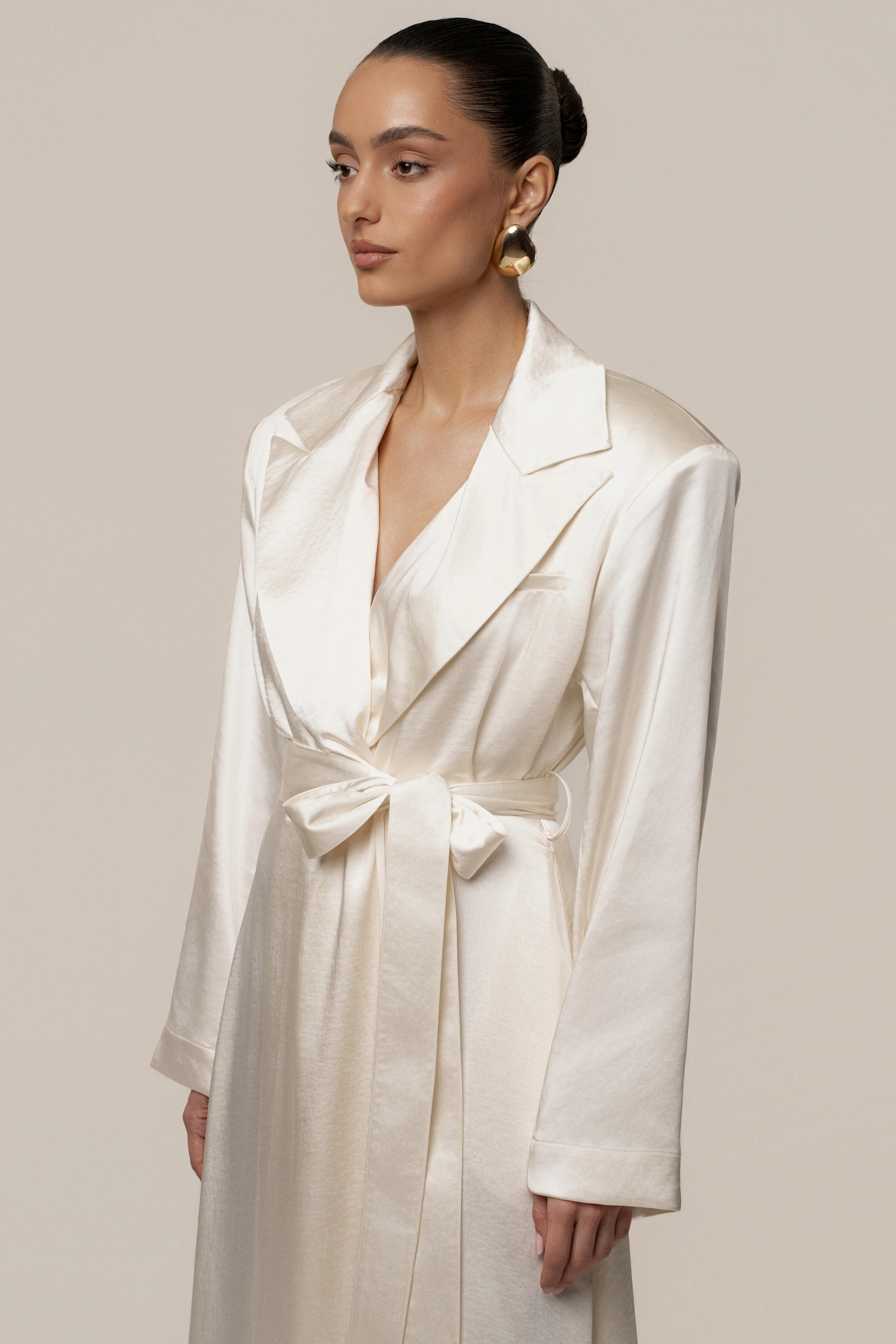 Ivory Satin Embrace Maxi Dress - Image 7