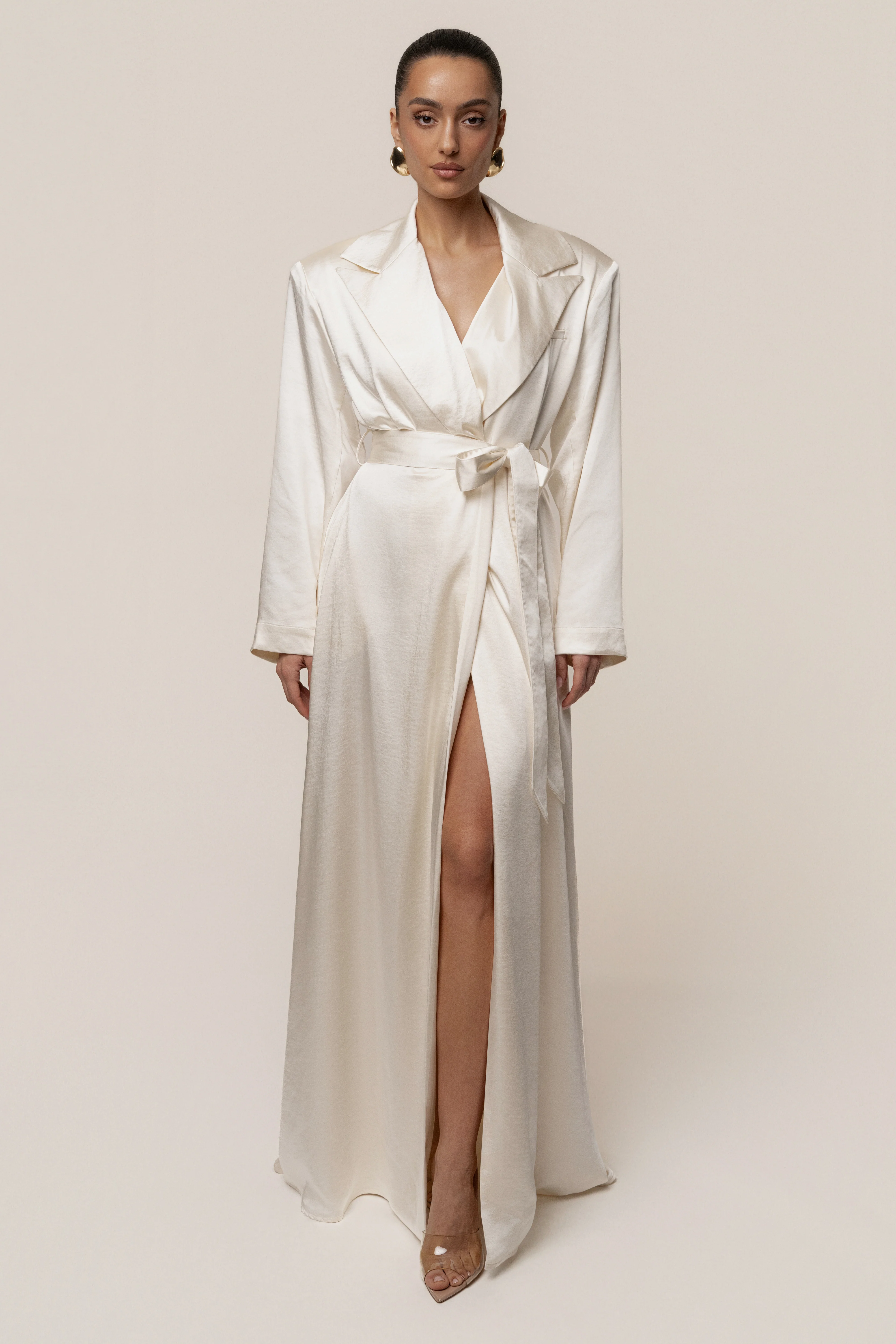 Ivory Satin Embrace Maxi Dress - Image 8