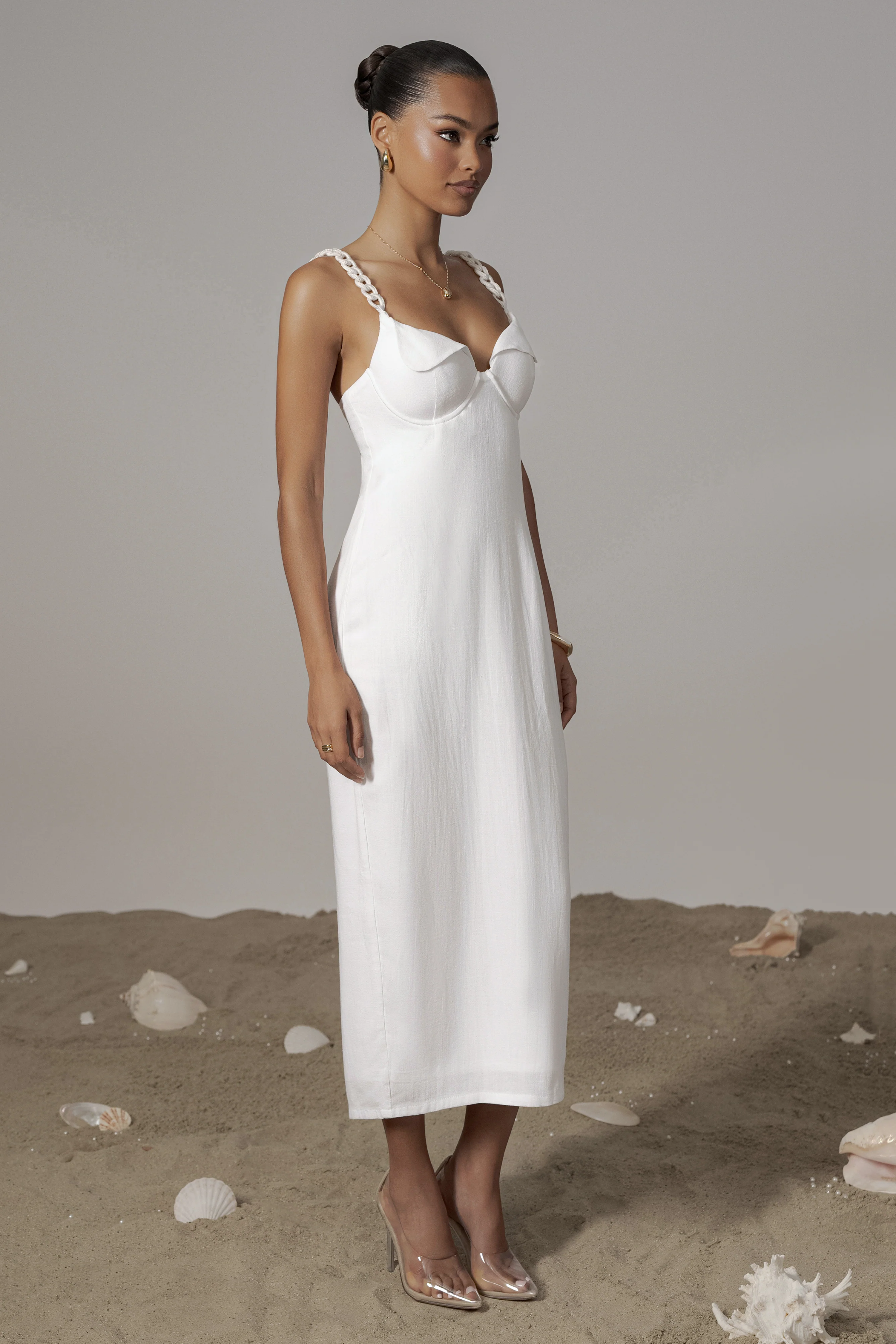 Ivory Secret Hideout Linen Dress - Image 3