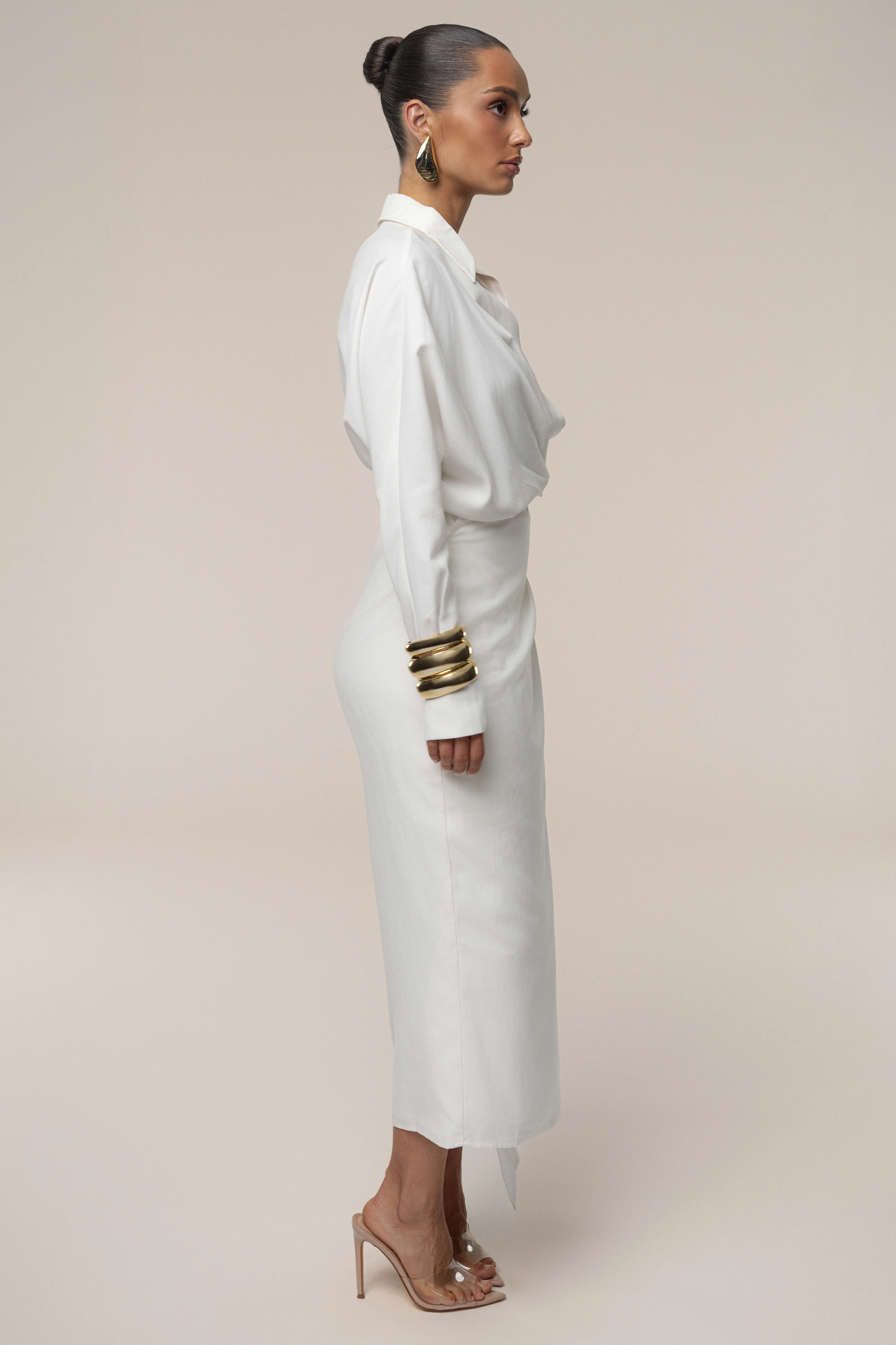 Ivory Skyline Wrap Midi Dress - Image 5