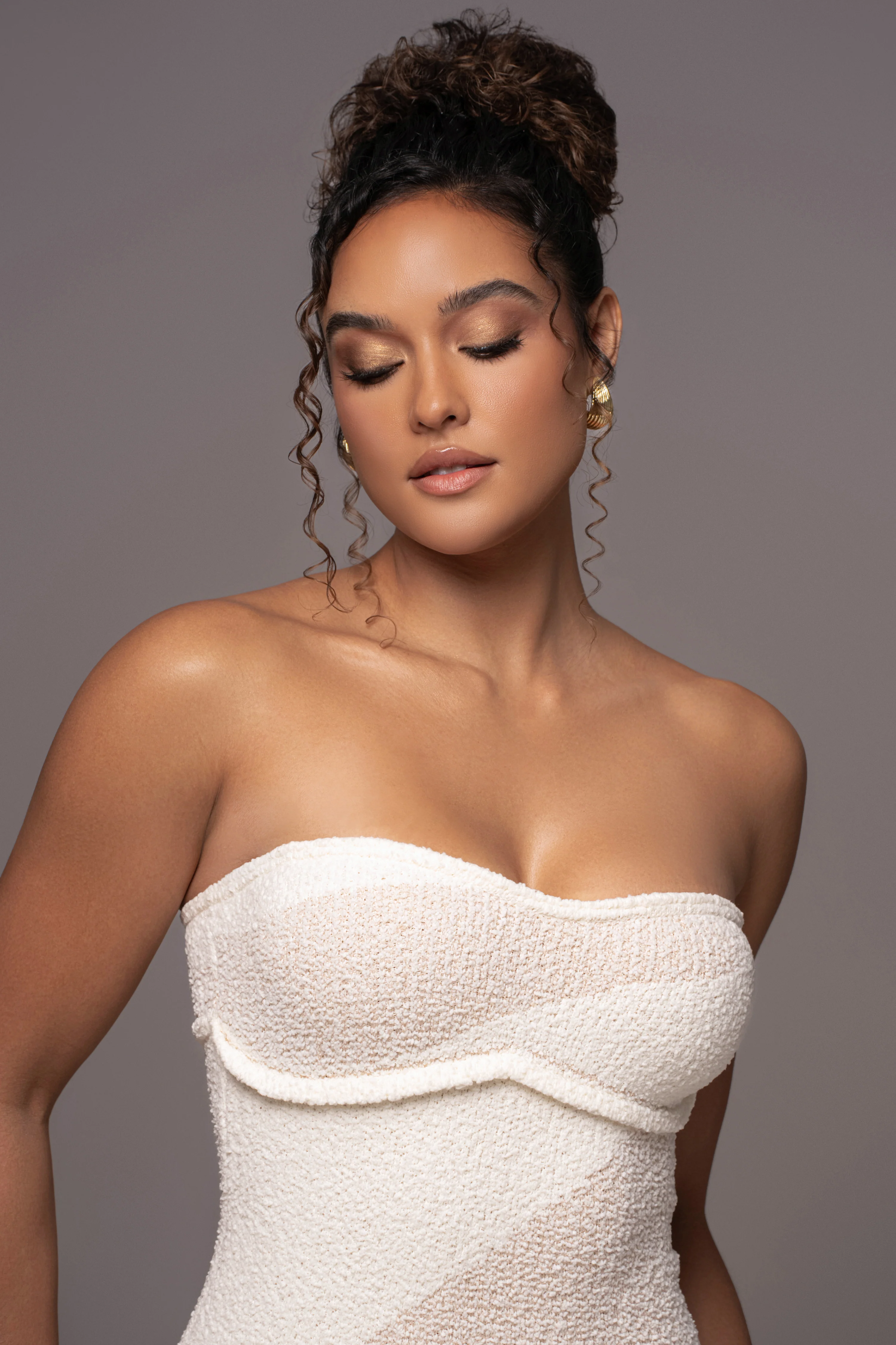 Ivory Sundown Strapless Midi Dress - Image 5