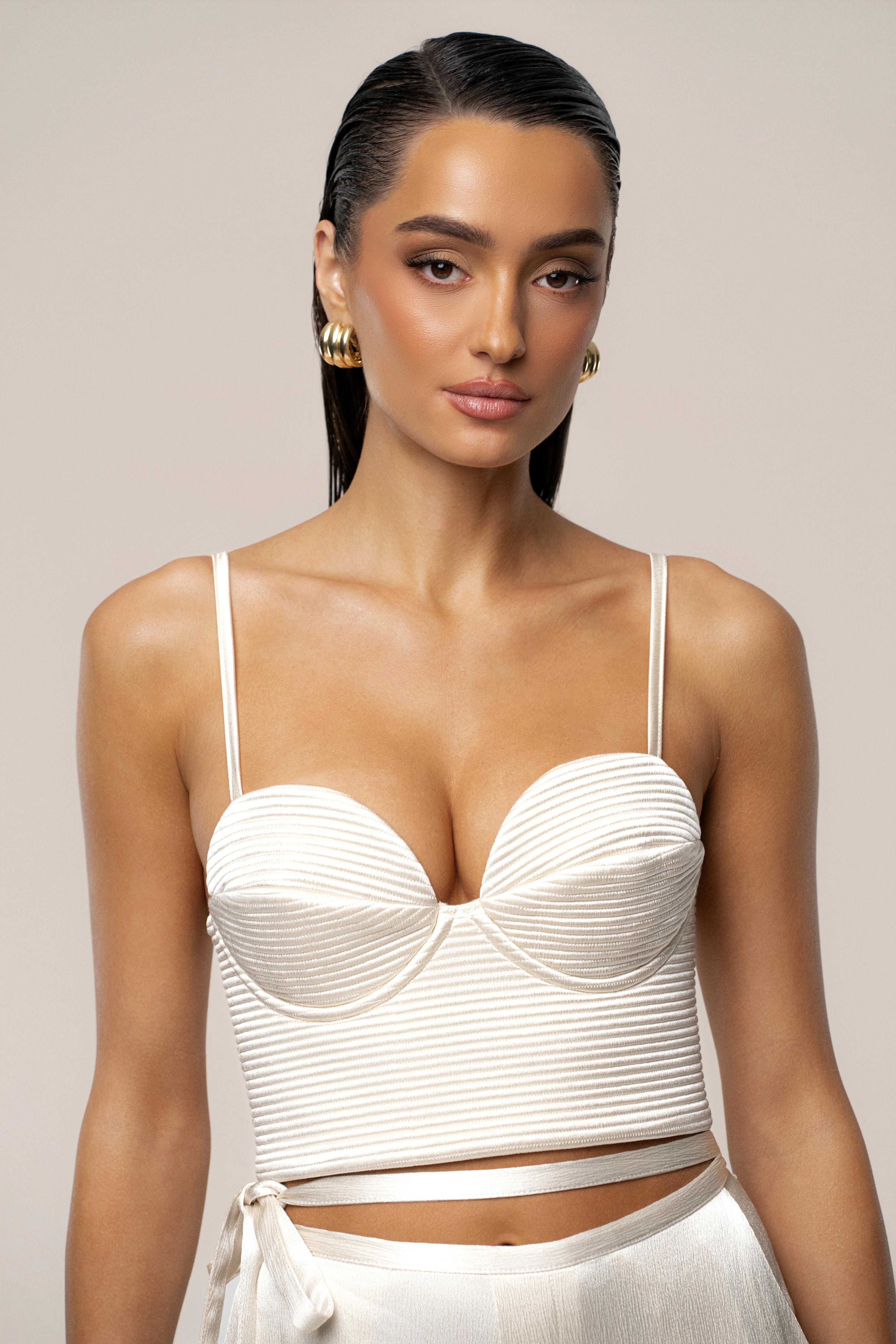 Champagne Thalia Textured Bustier - Image 6