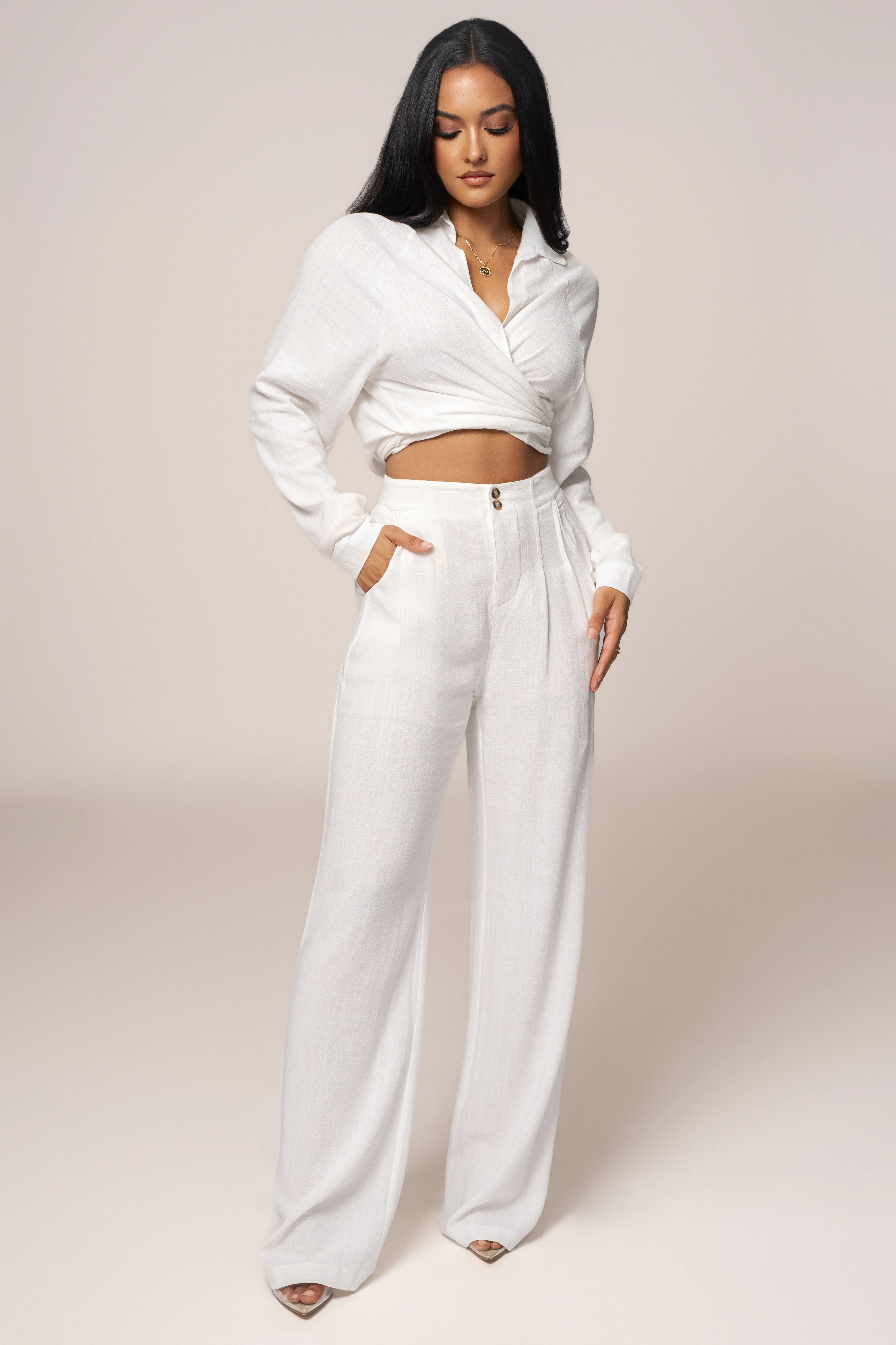 Ivory Thea Linen Pants - Image 3