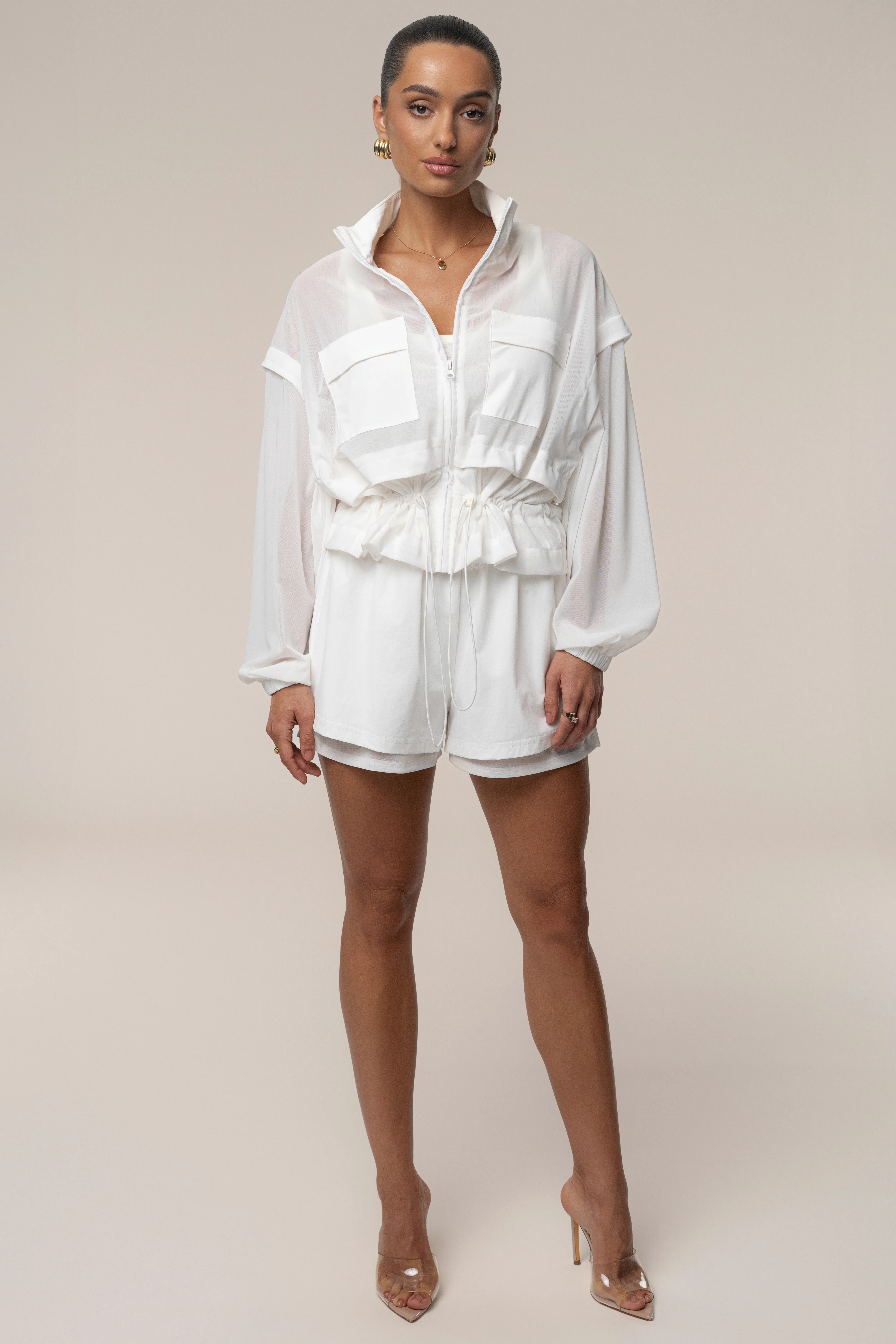 Ivory Velocity Nylon Shorts - Image 5