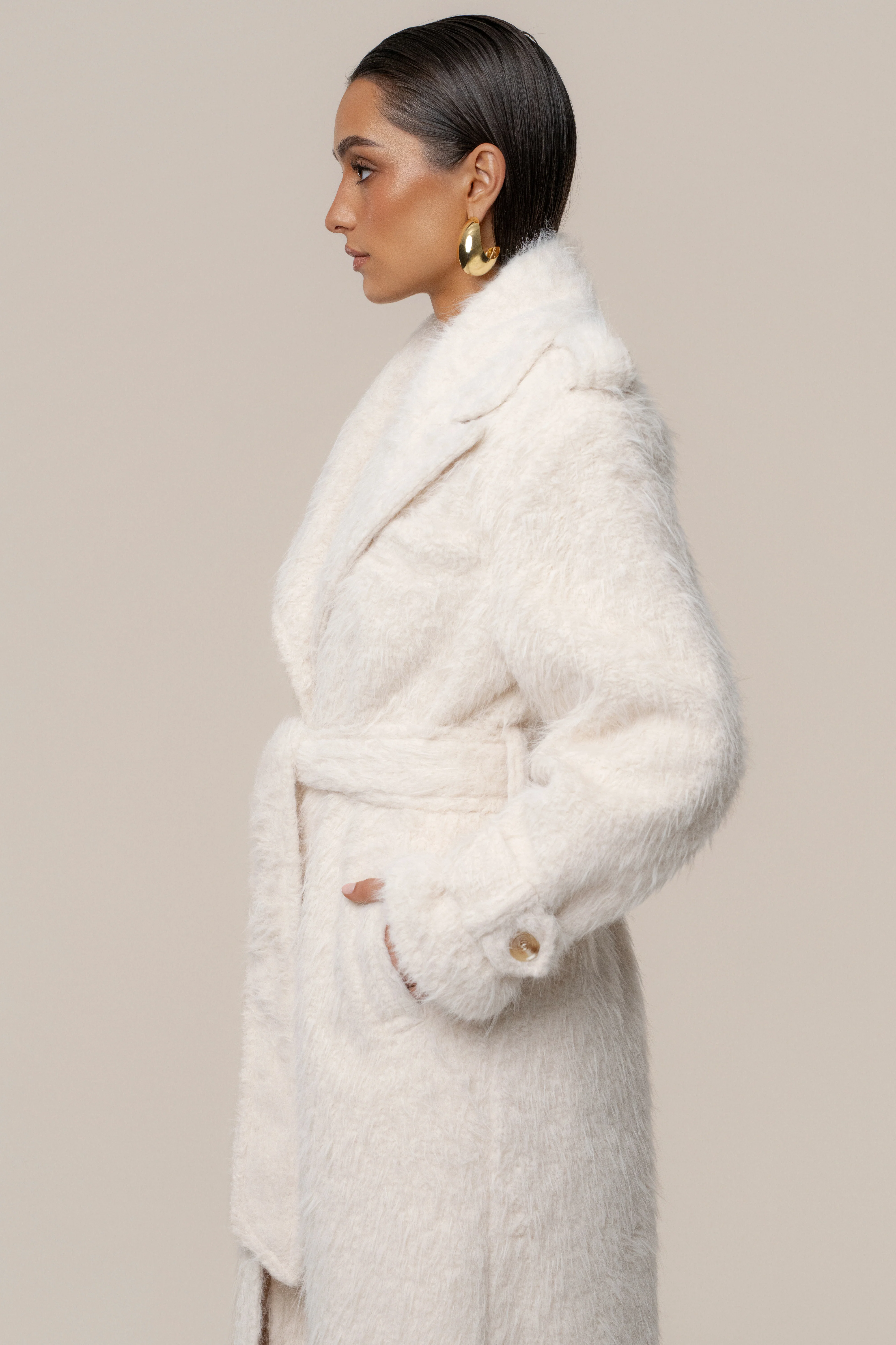 Ivory Warm Layers Oversize Coat - Image 13