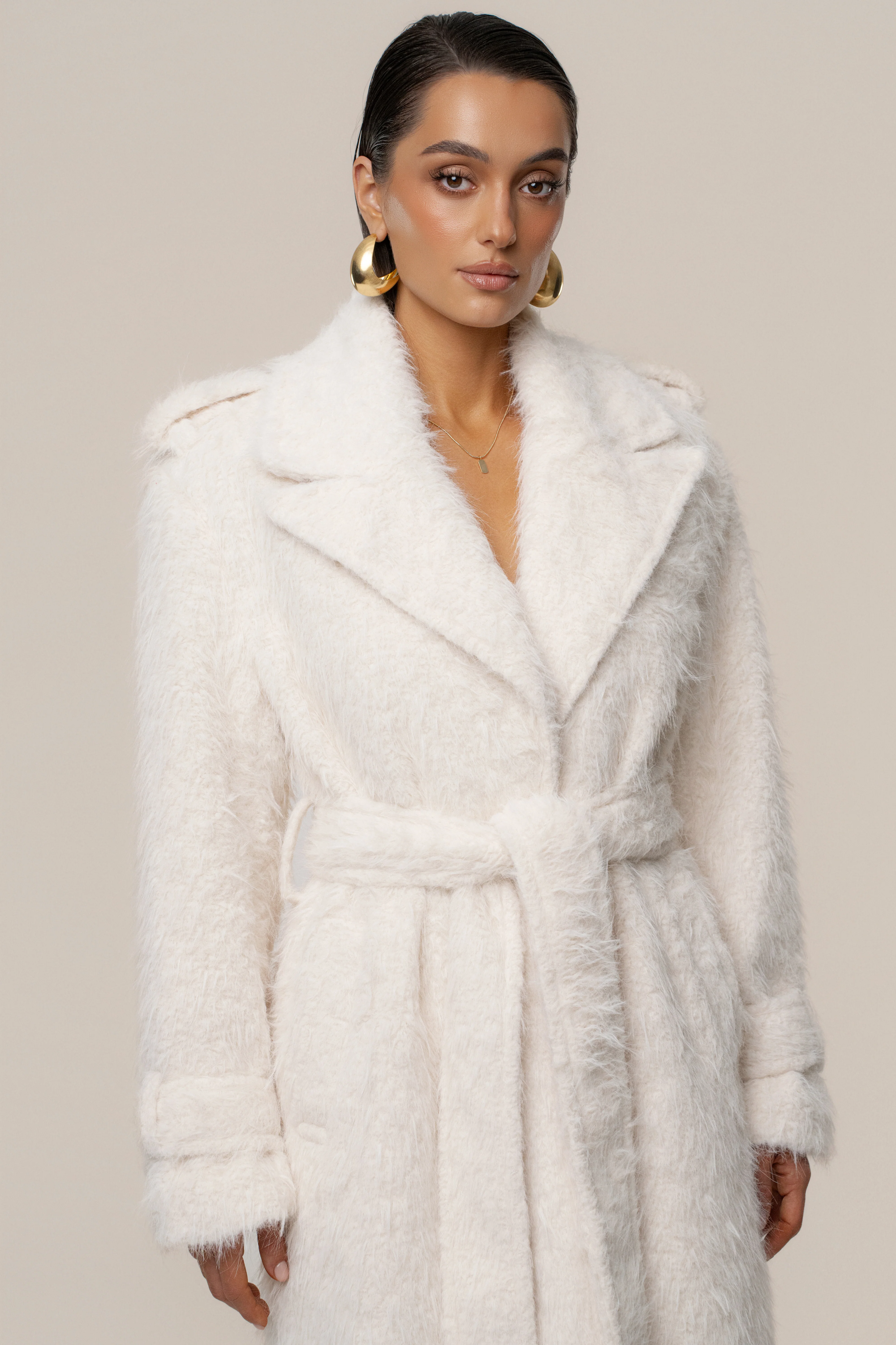 Ivory Warm Layers Oversize Coat - Image 3