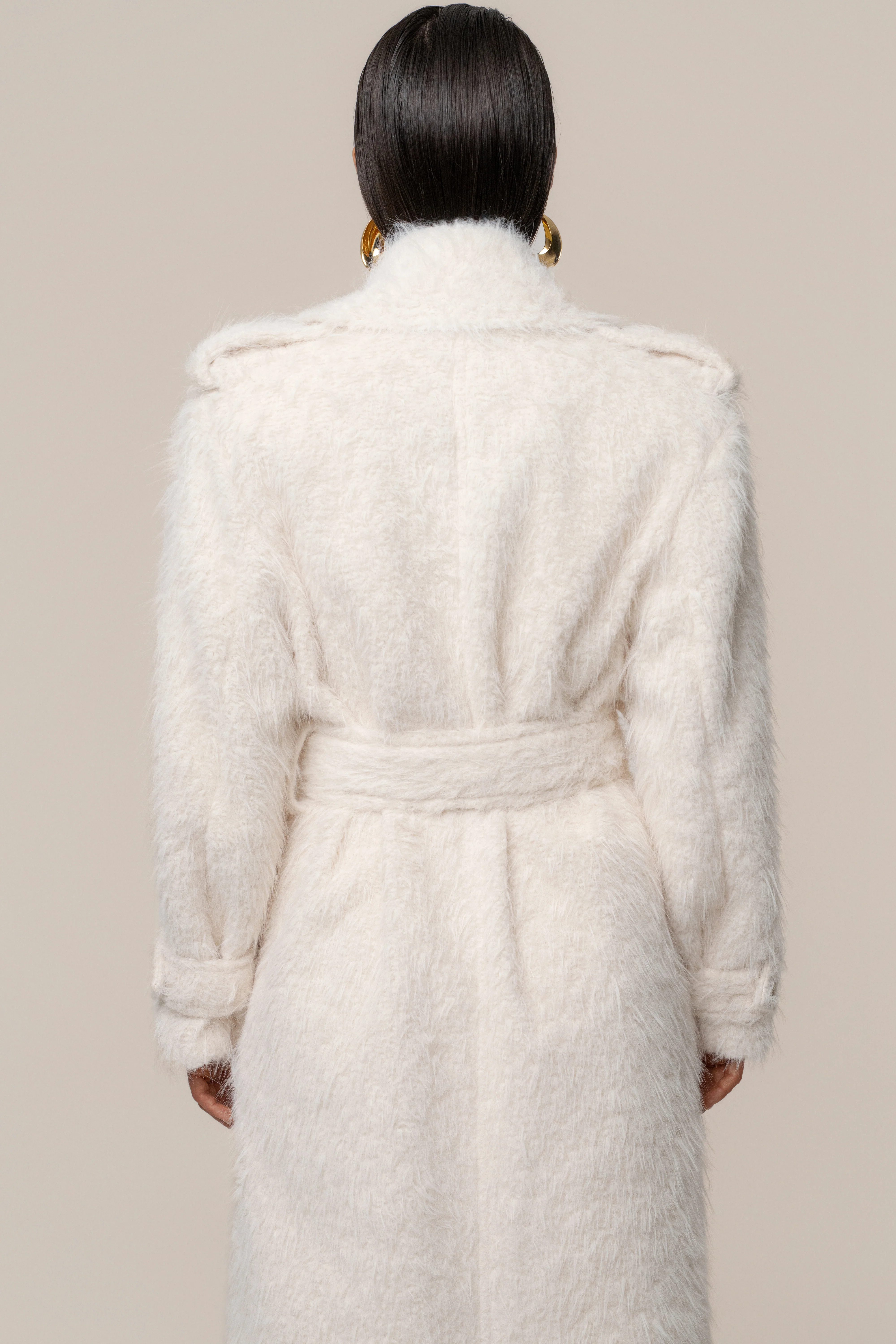 Ivory Warm Layers Oversize Coat - Image 7