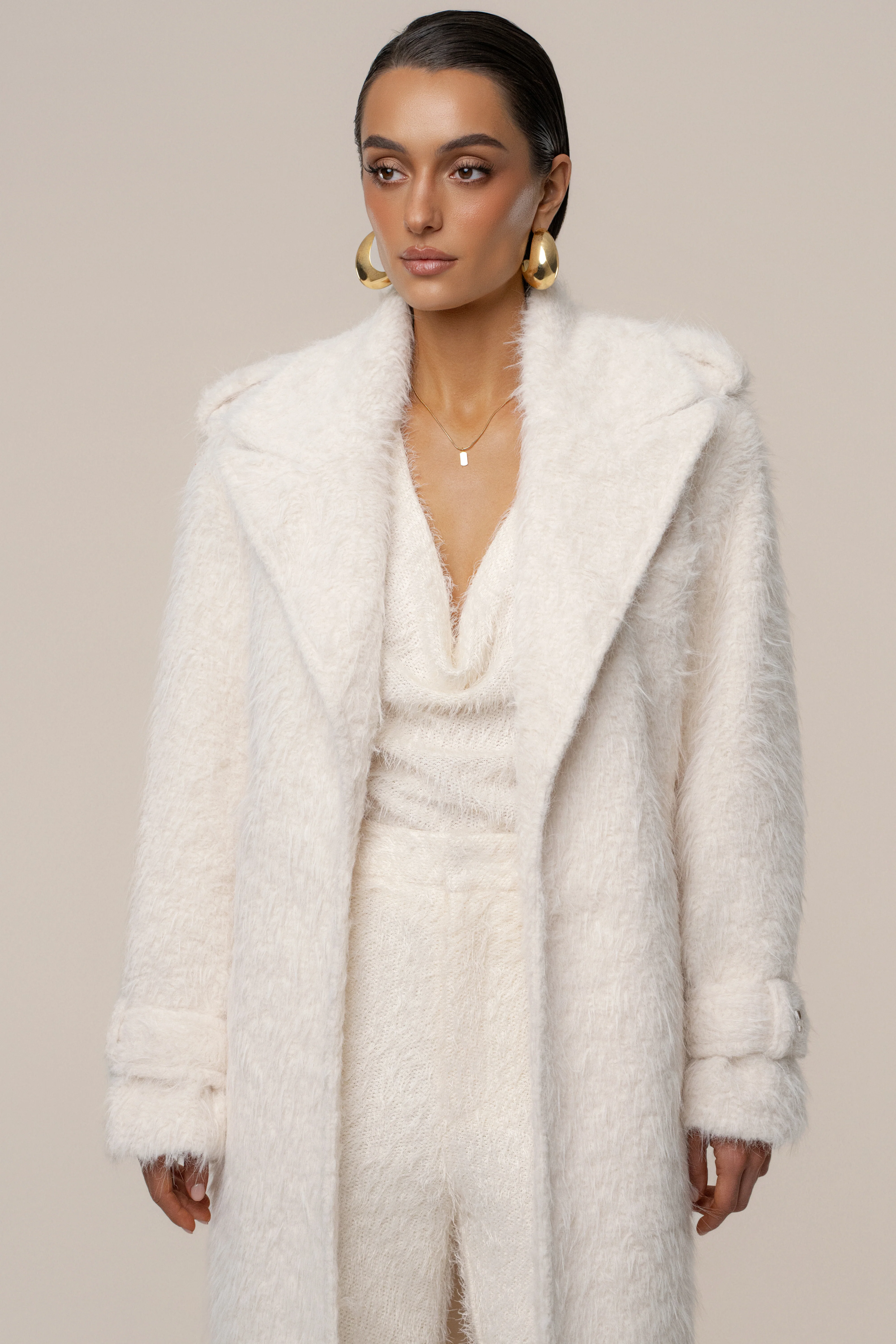 Ivory Warm Layers Oversize Coat - Image 9