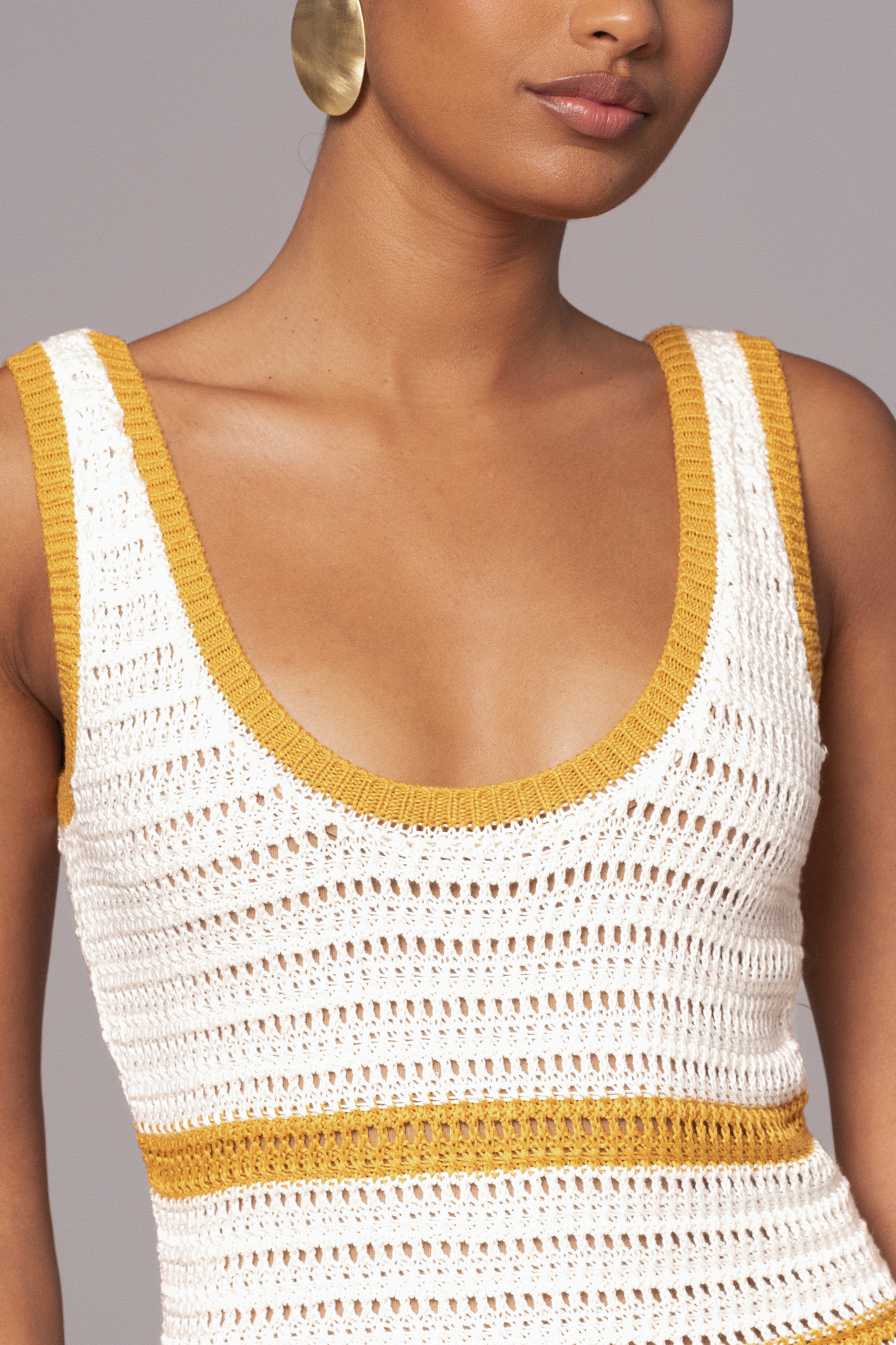 Ivory/Yellow Destiny Knit Maxi Dress - Image 8