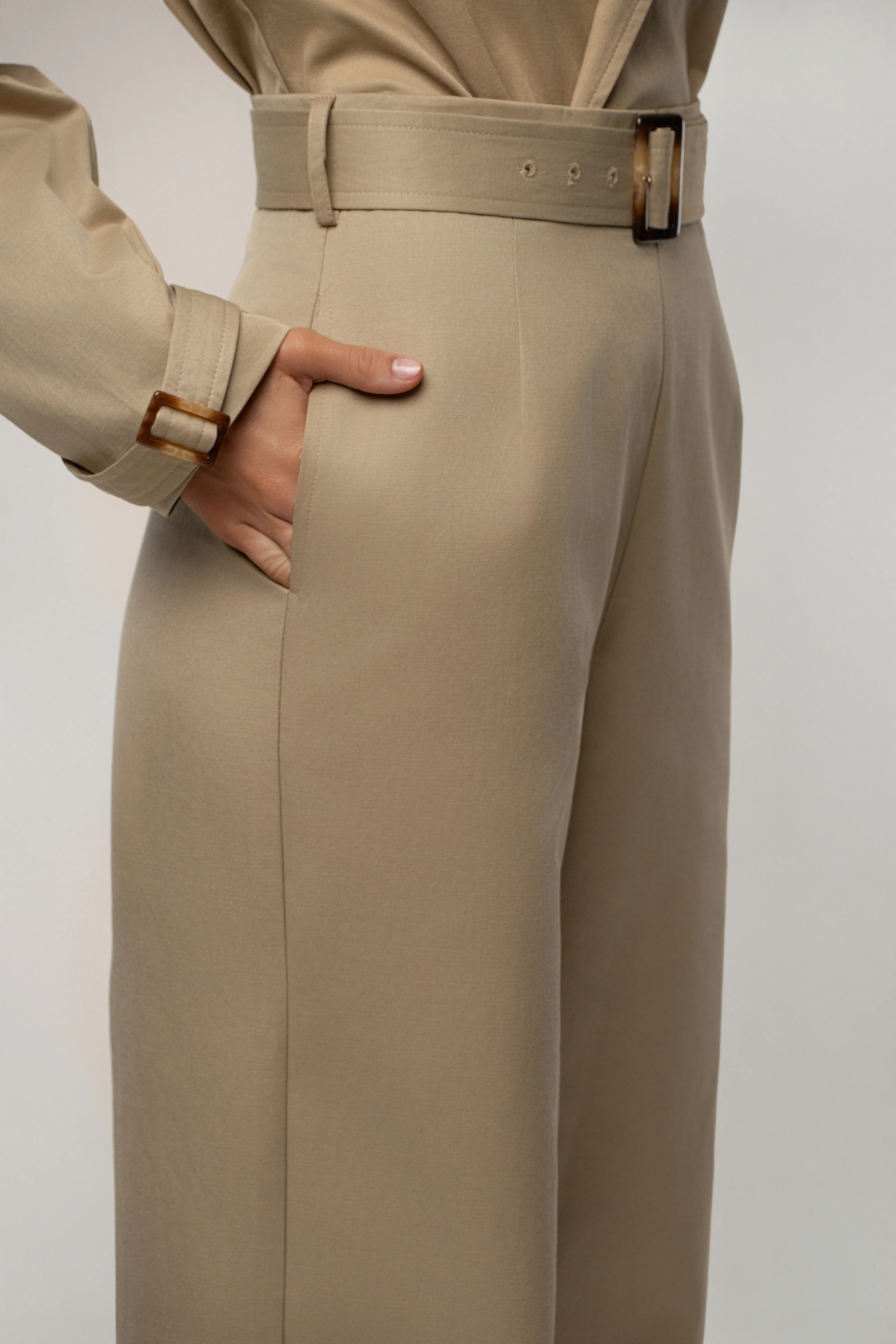 KhaKi Uncharted Belted Trouser - Image 7