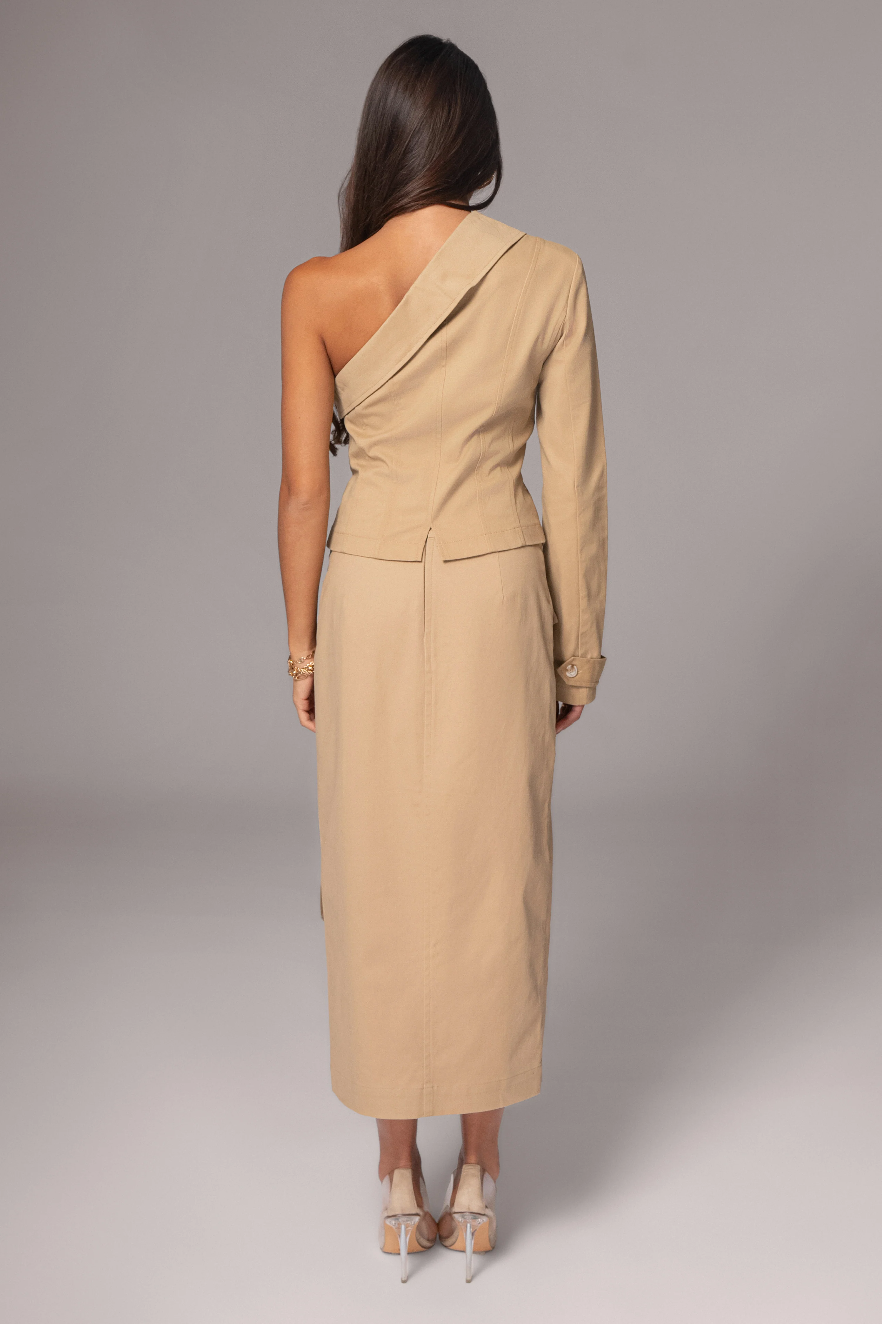 Khaki Amal One Shoulder Top - Image 12
