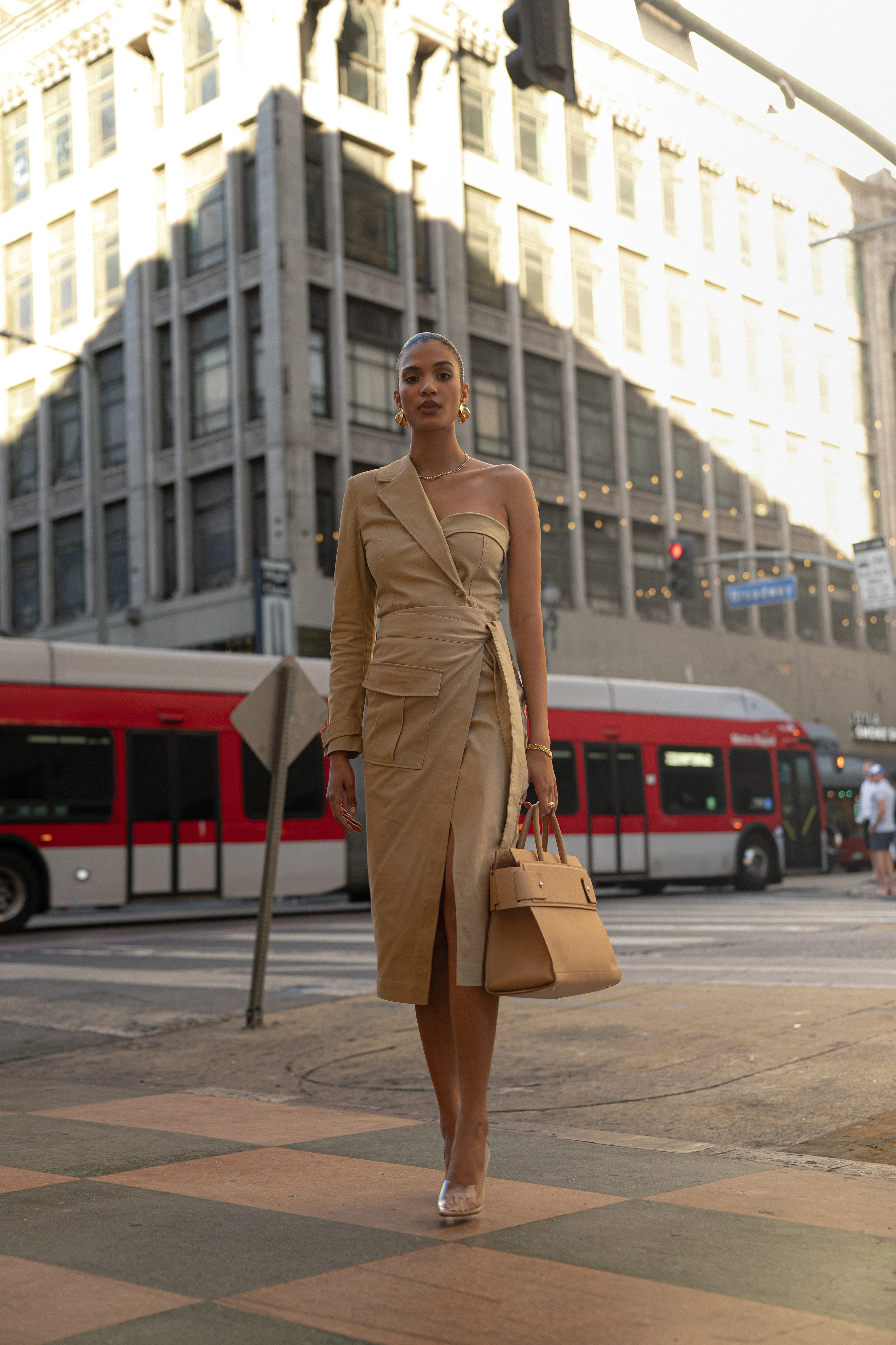 Khaki Amal One Shoulder Top - Image 7
