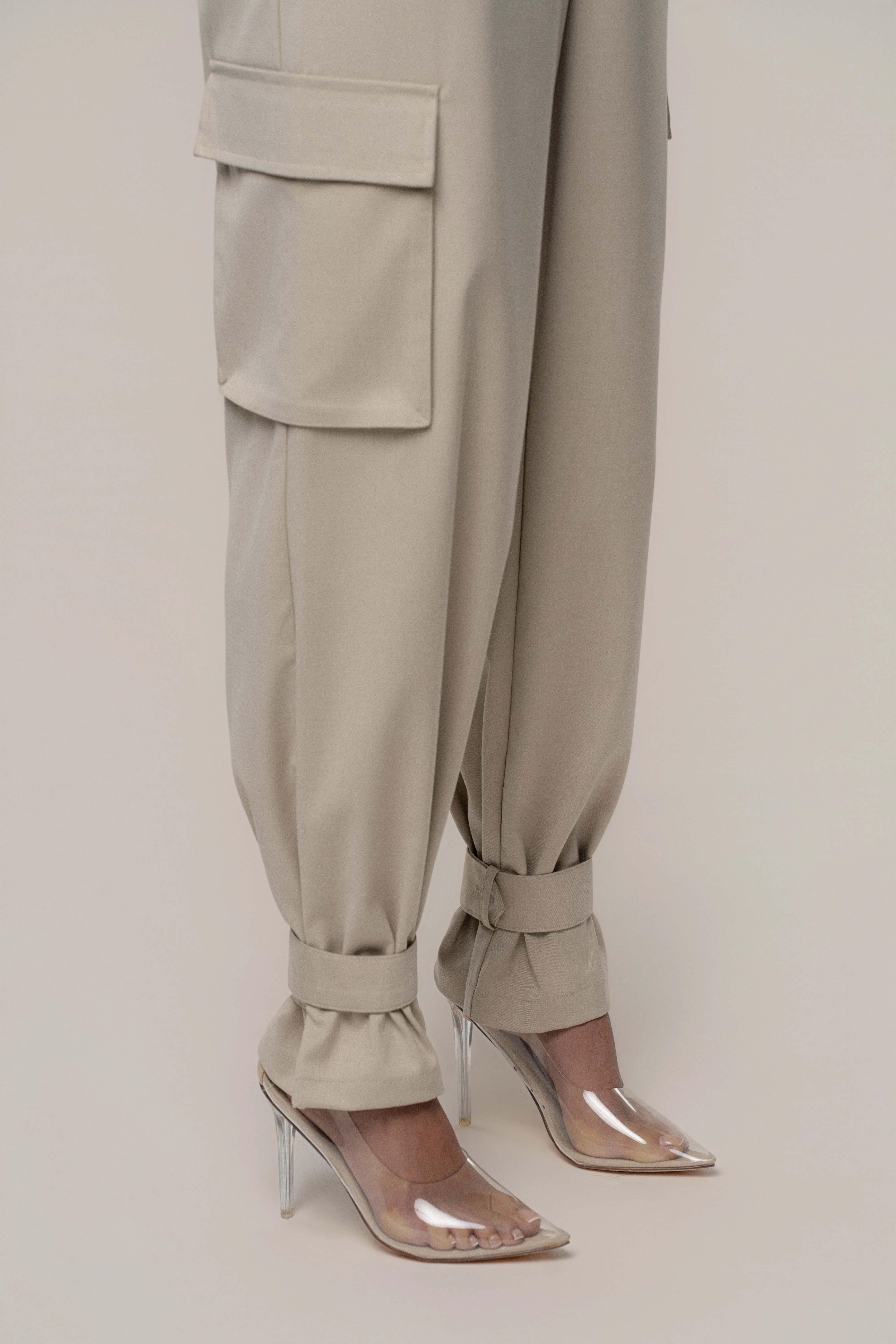 Khaki Autumn Flow Cargo Pants - Image 3
