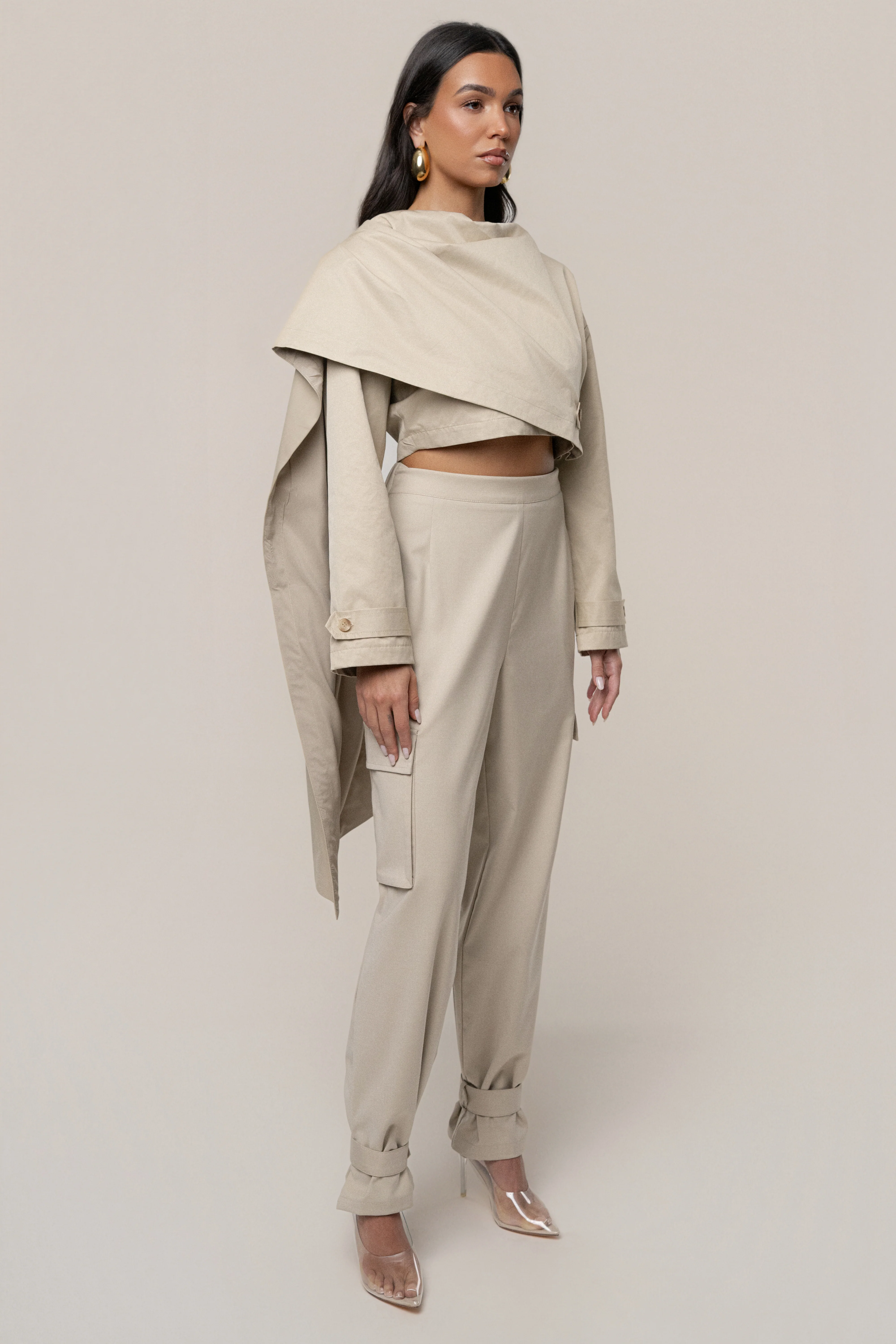 Khaki Autumn Flow Cargo Pants - Image 5
