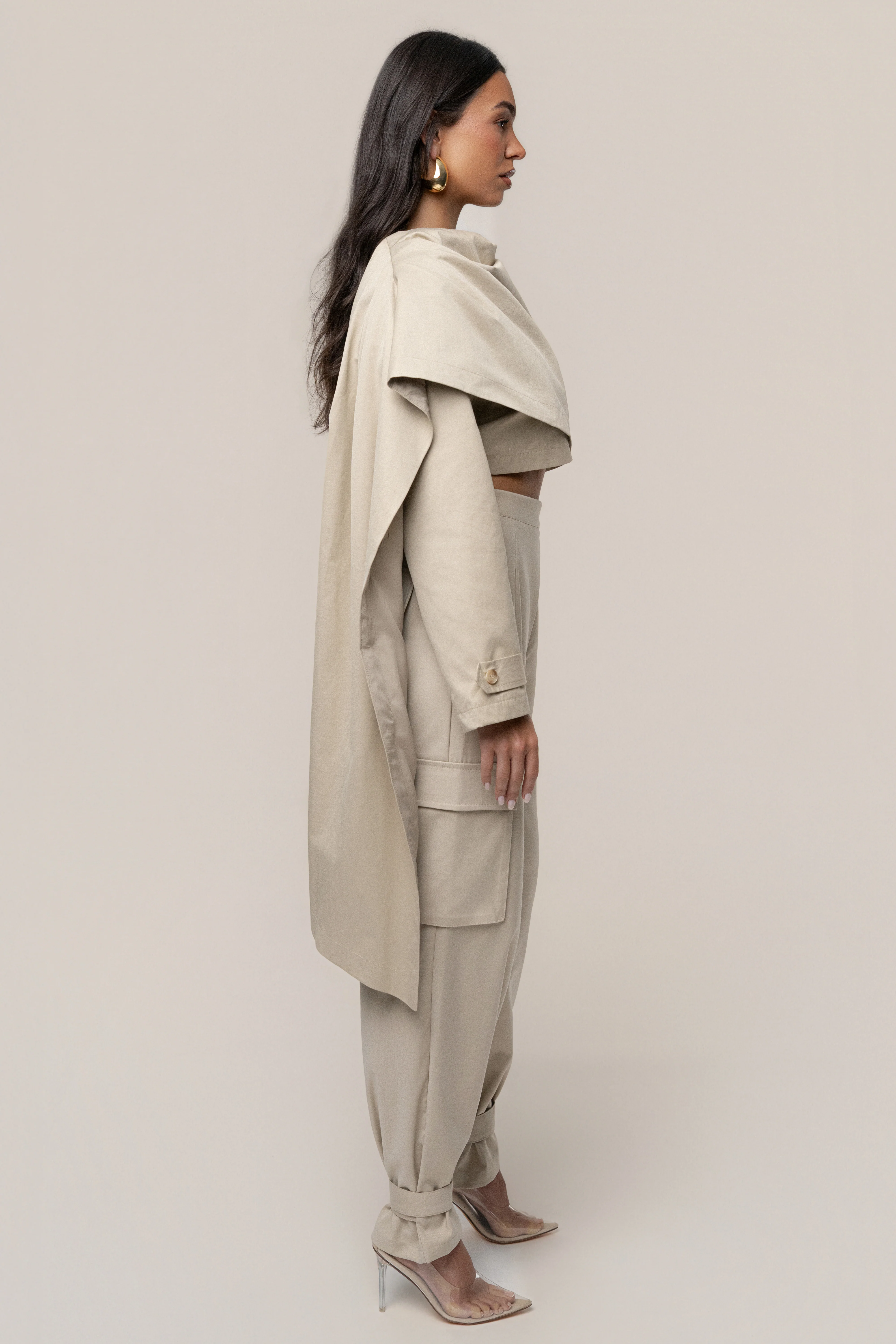 Khaki Autumn Flow Cargo Pants - Image 7