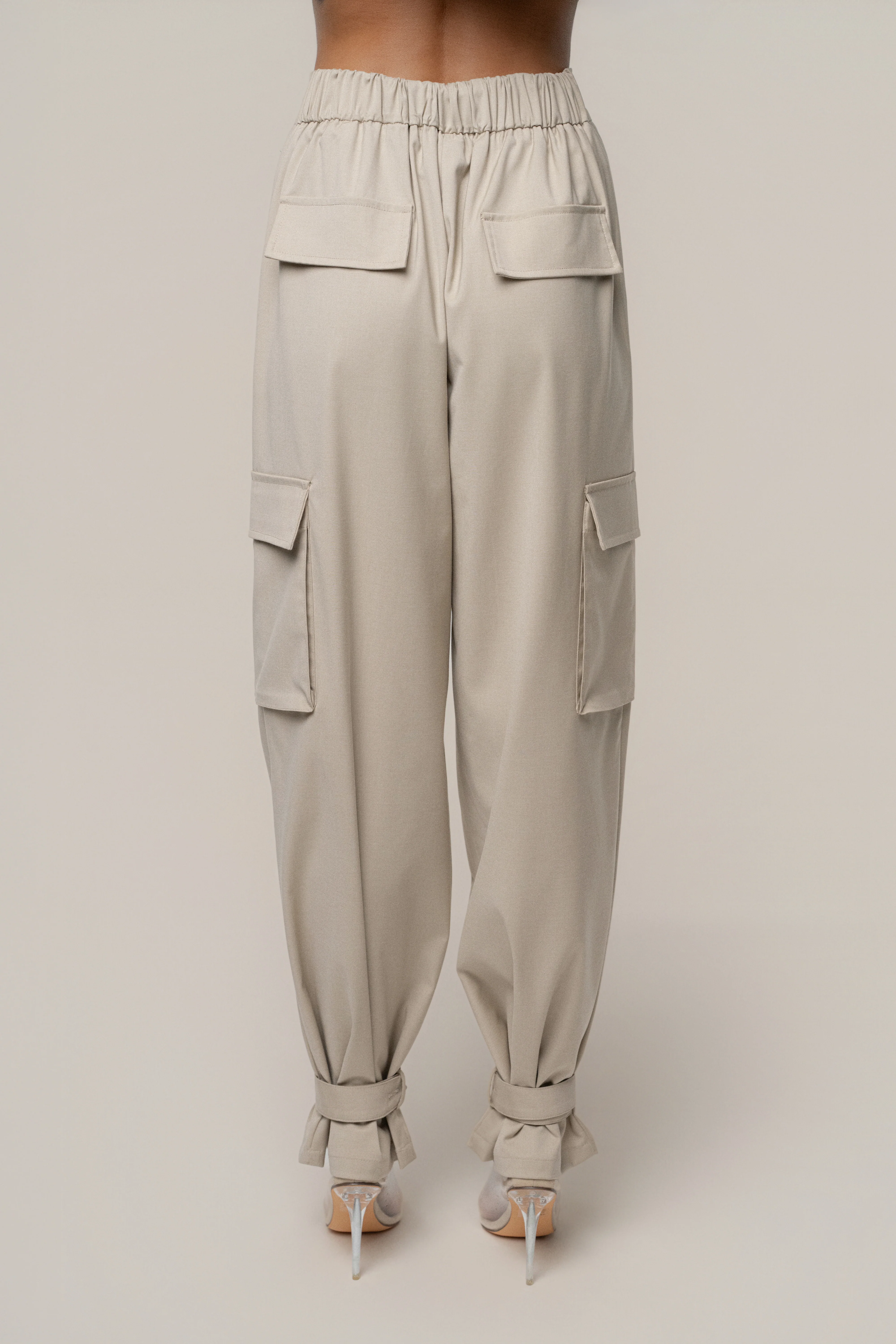 Khaki Autumn Flow Cargo Pants - Image 8