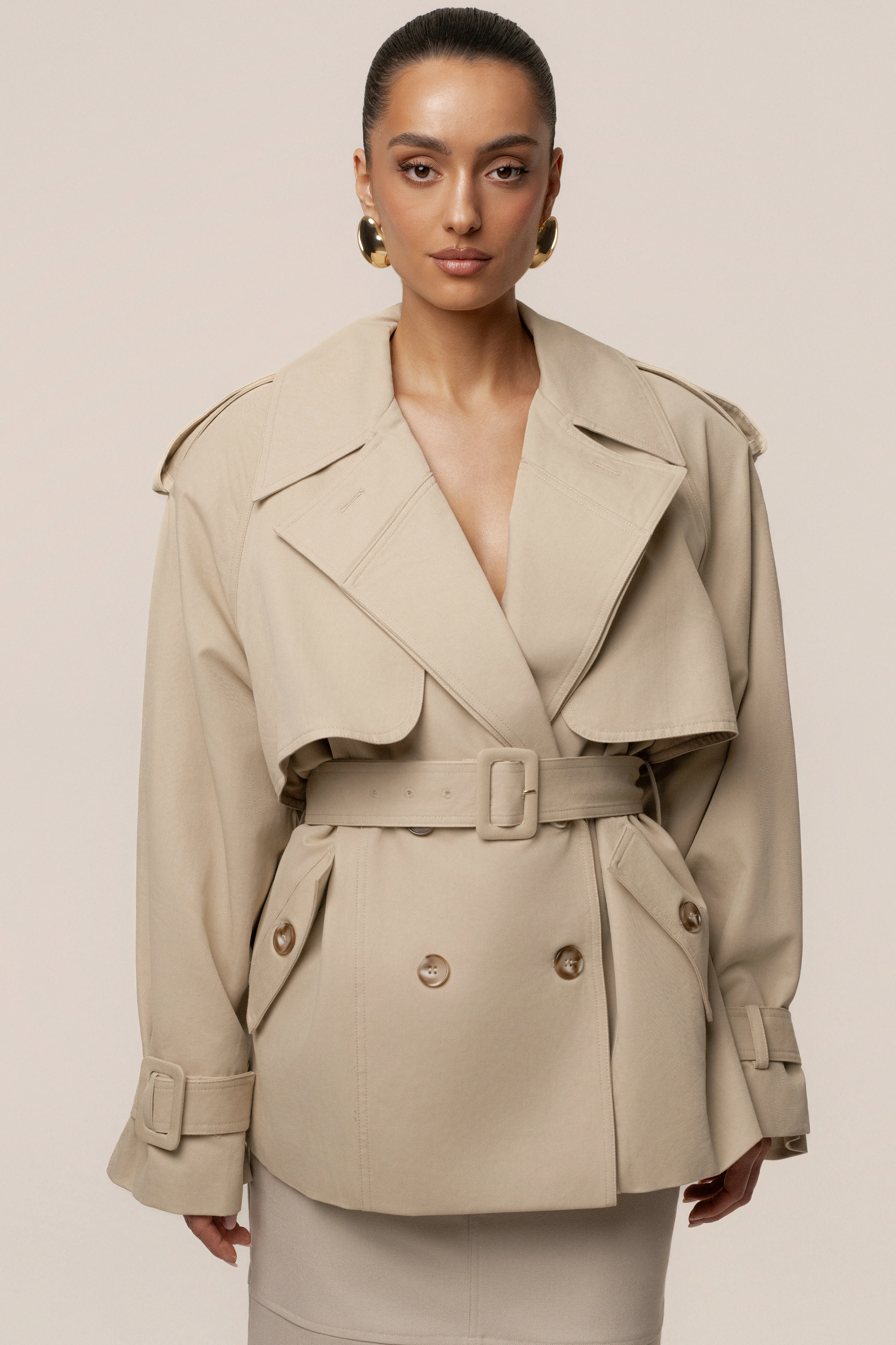 Khaki Classic Oversized Trench - Image 9