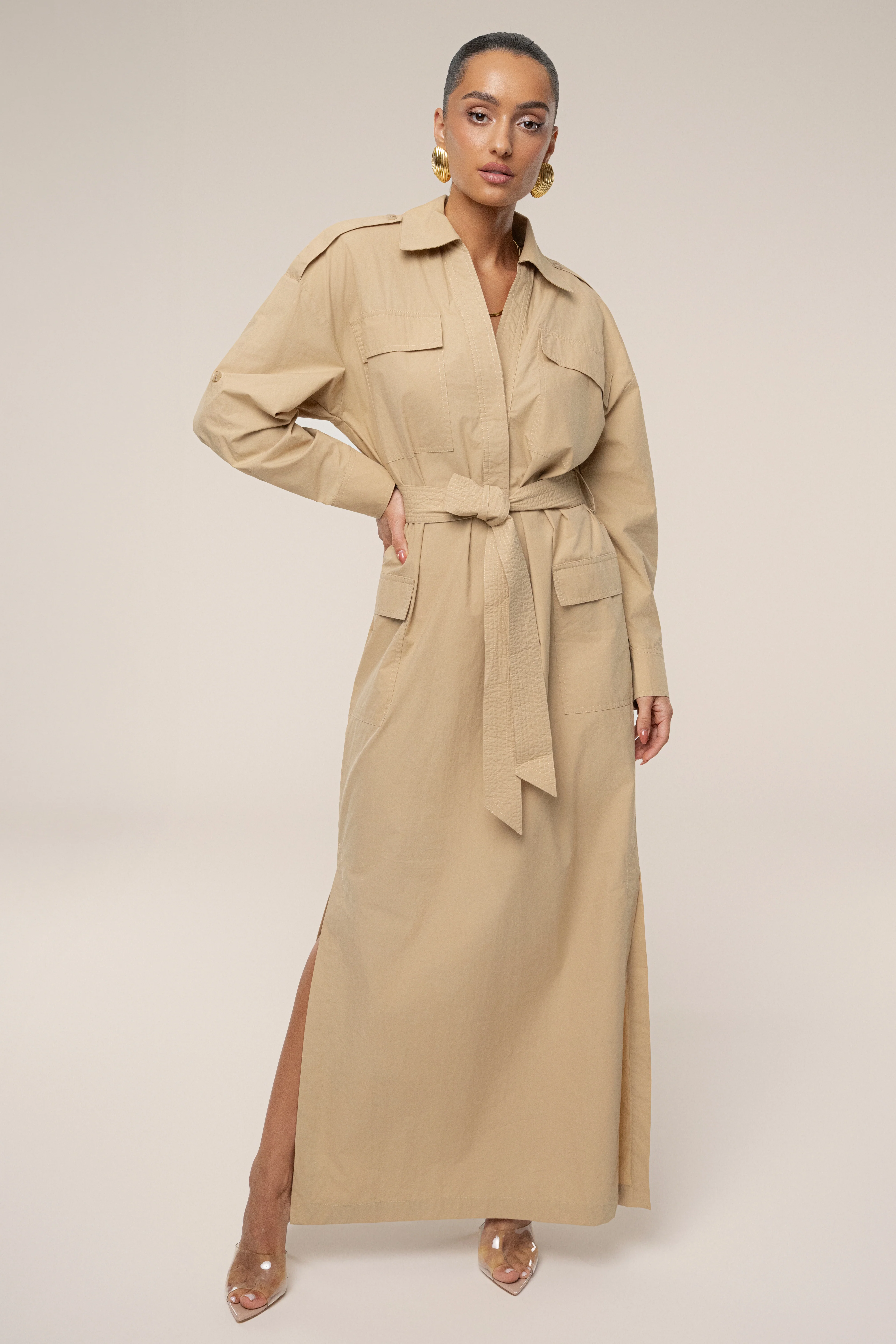 Khaki Harbor Shore Belted Maxi Dress - Image 3