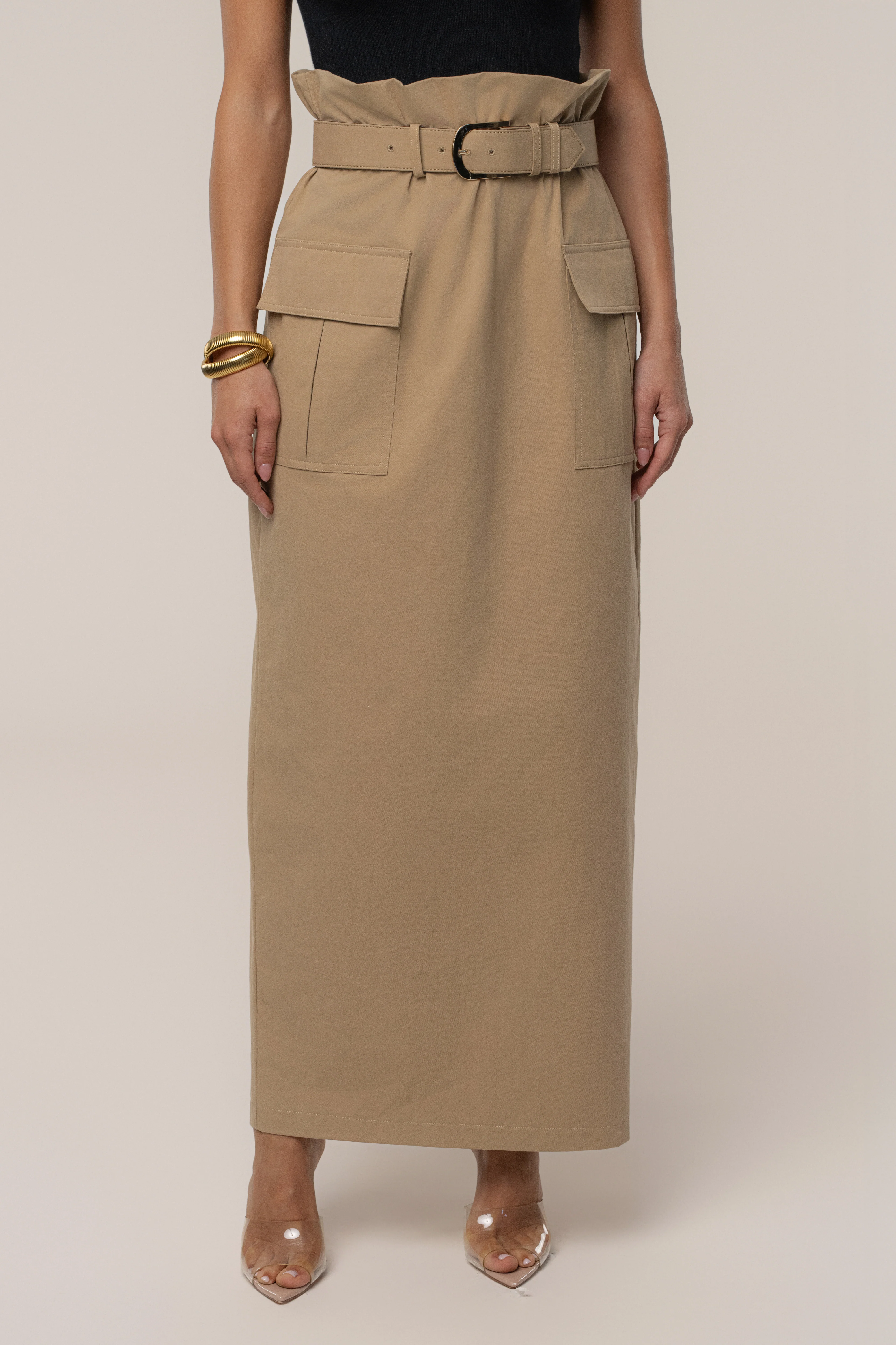 Khaki New Edge Cargo Skirt - Image 4