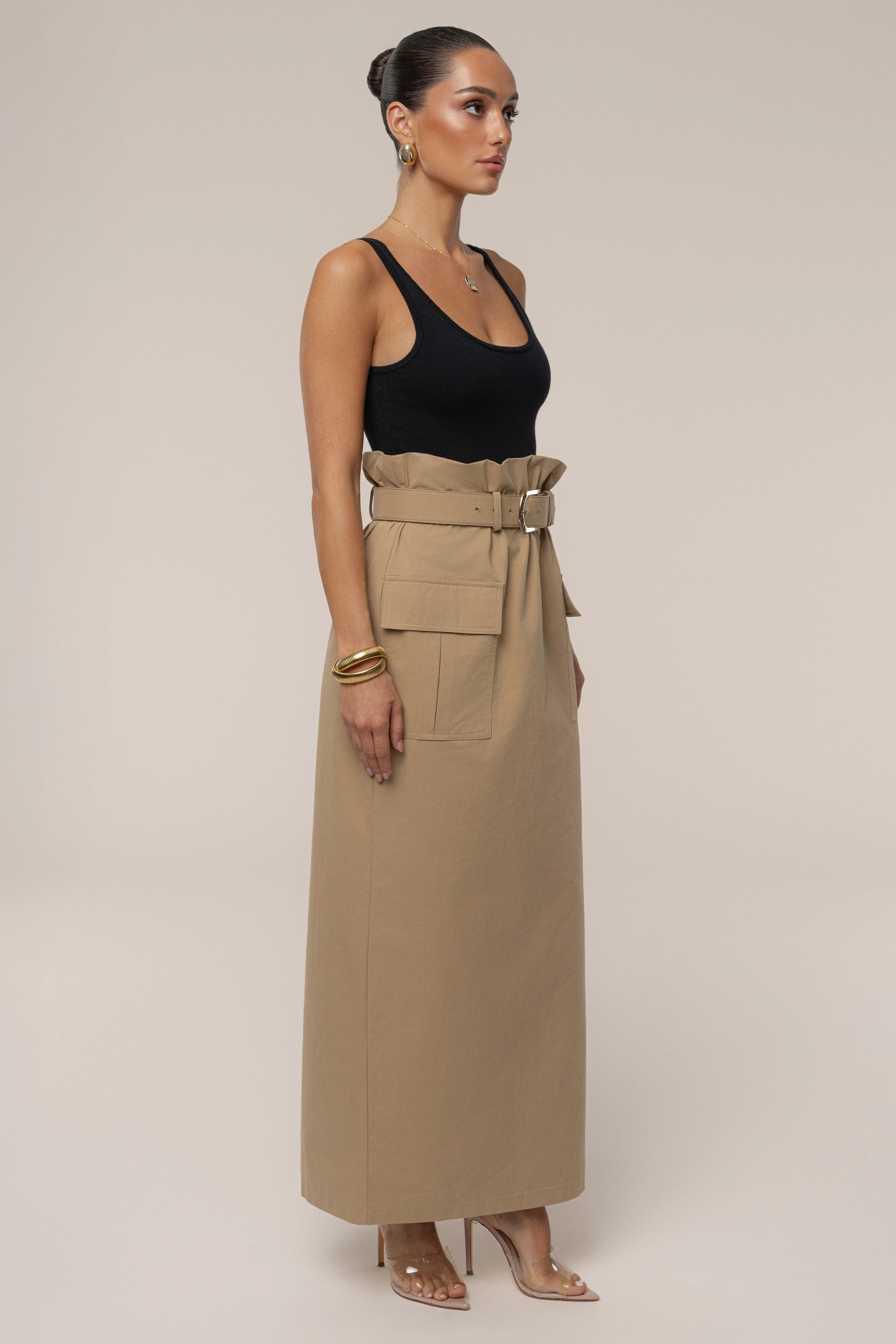 Khaki New Edge Cargo Skirt - Image 5