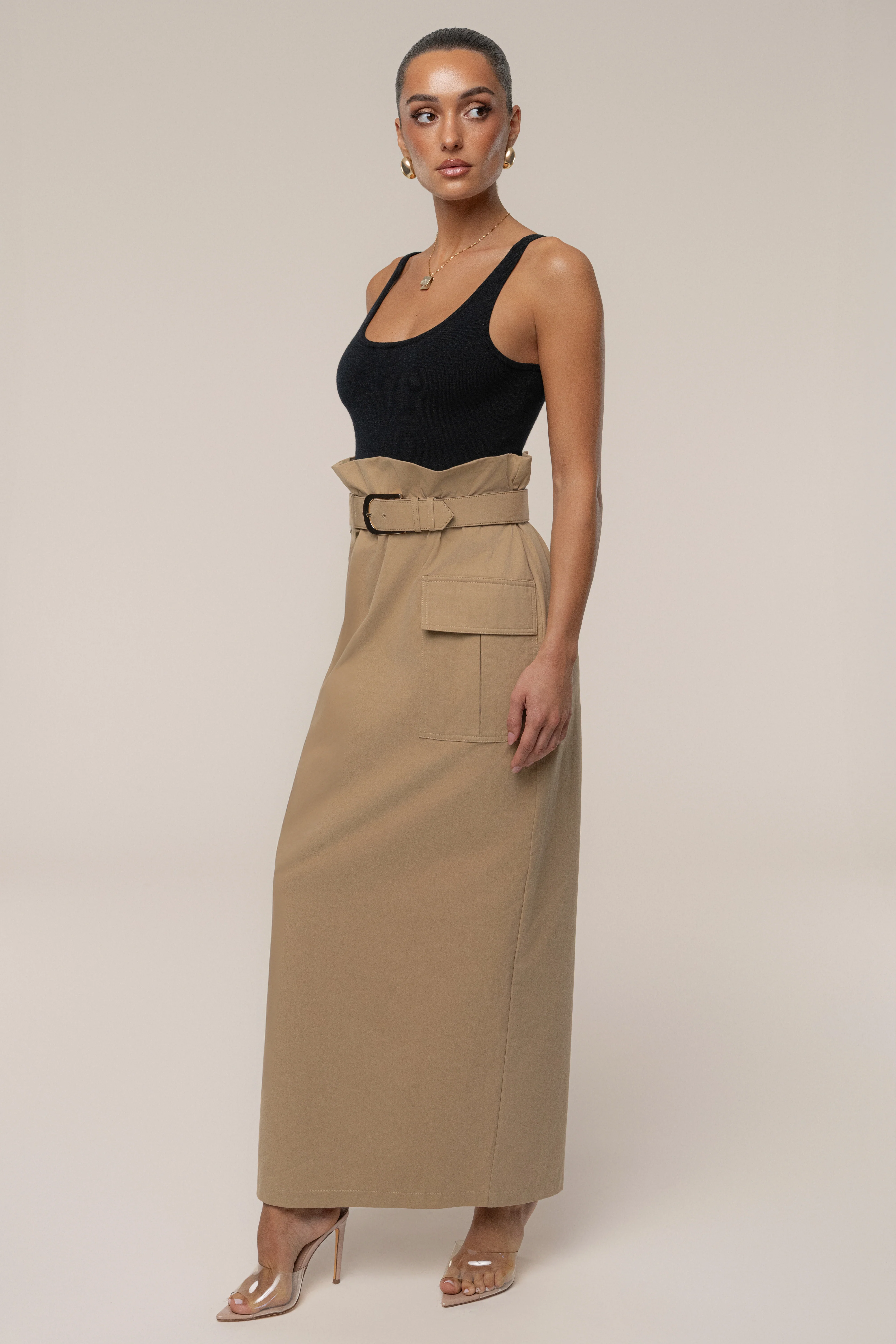 Khaki New Edge Cargo Skirt - Image 6