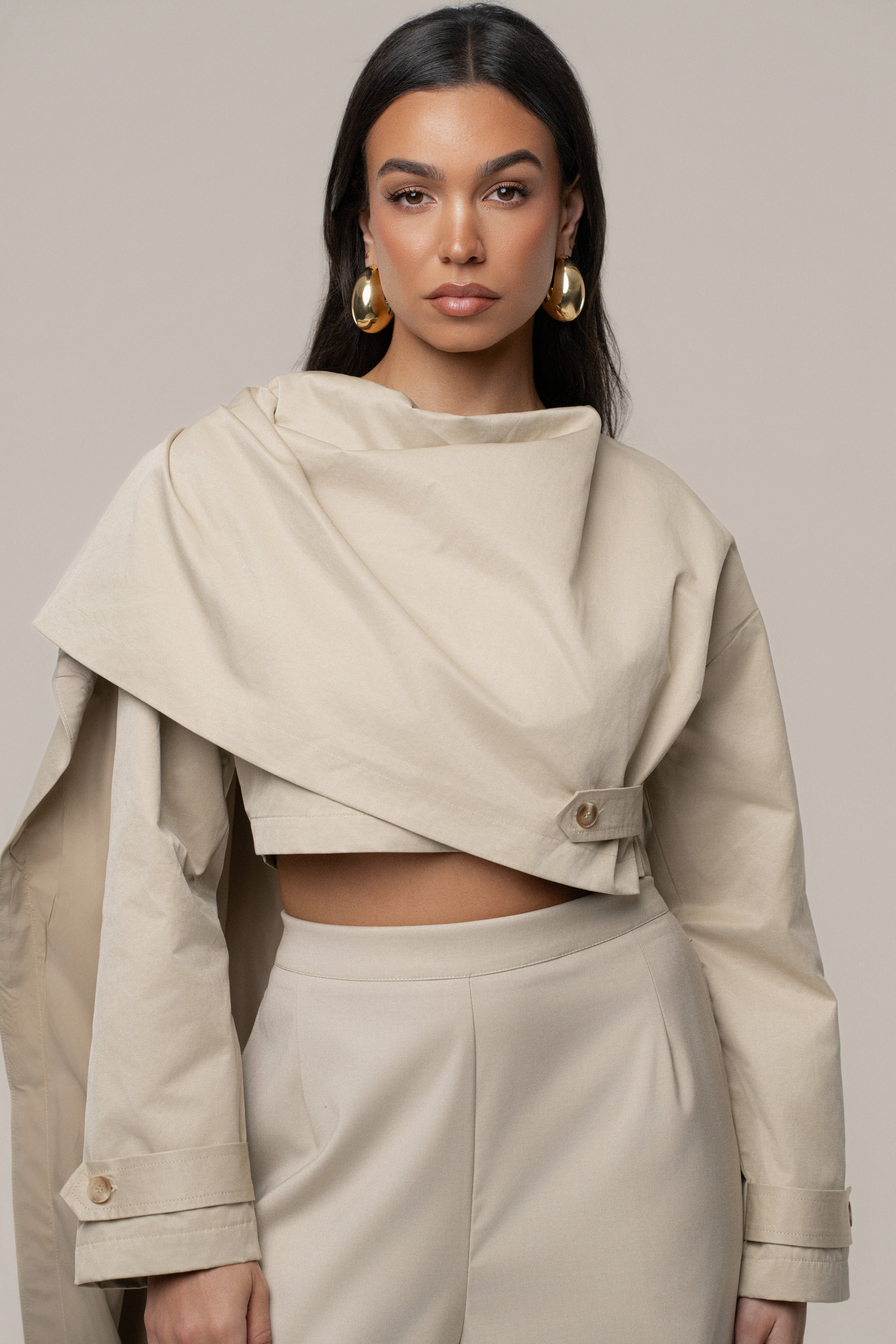Khaki Next Level Cape Jacket - Image 4