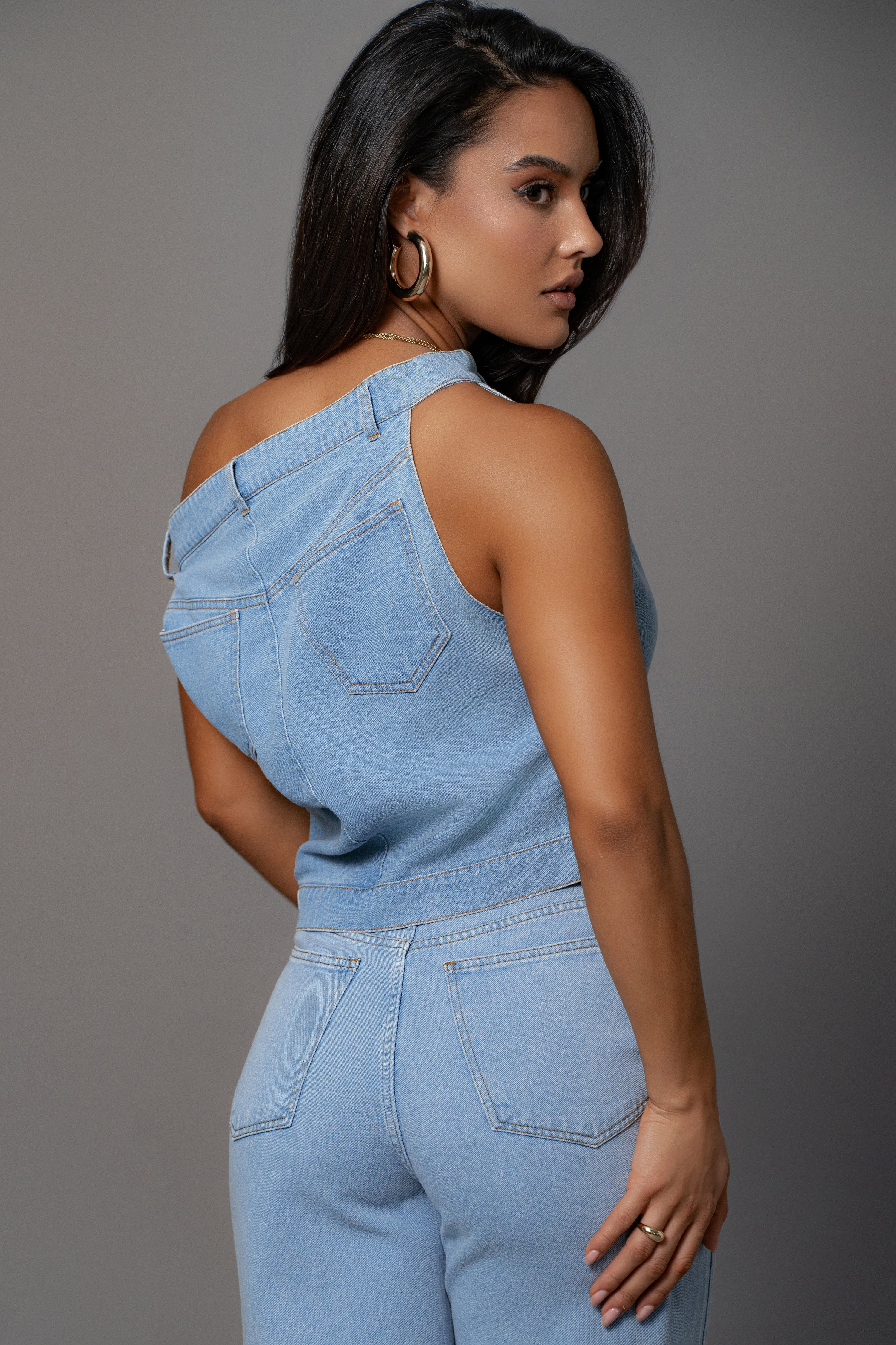 Light Wash Shanice Denim Top - Image 16