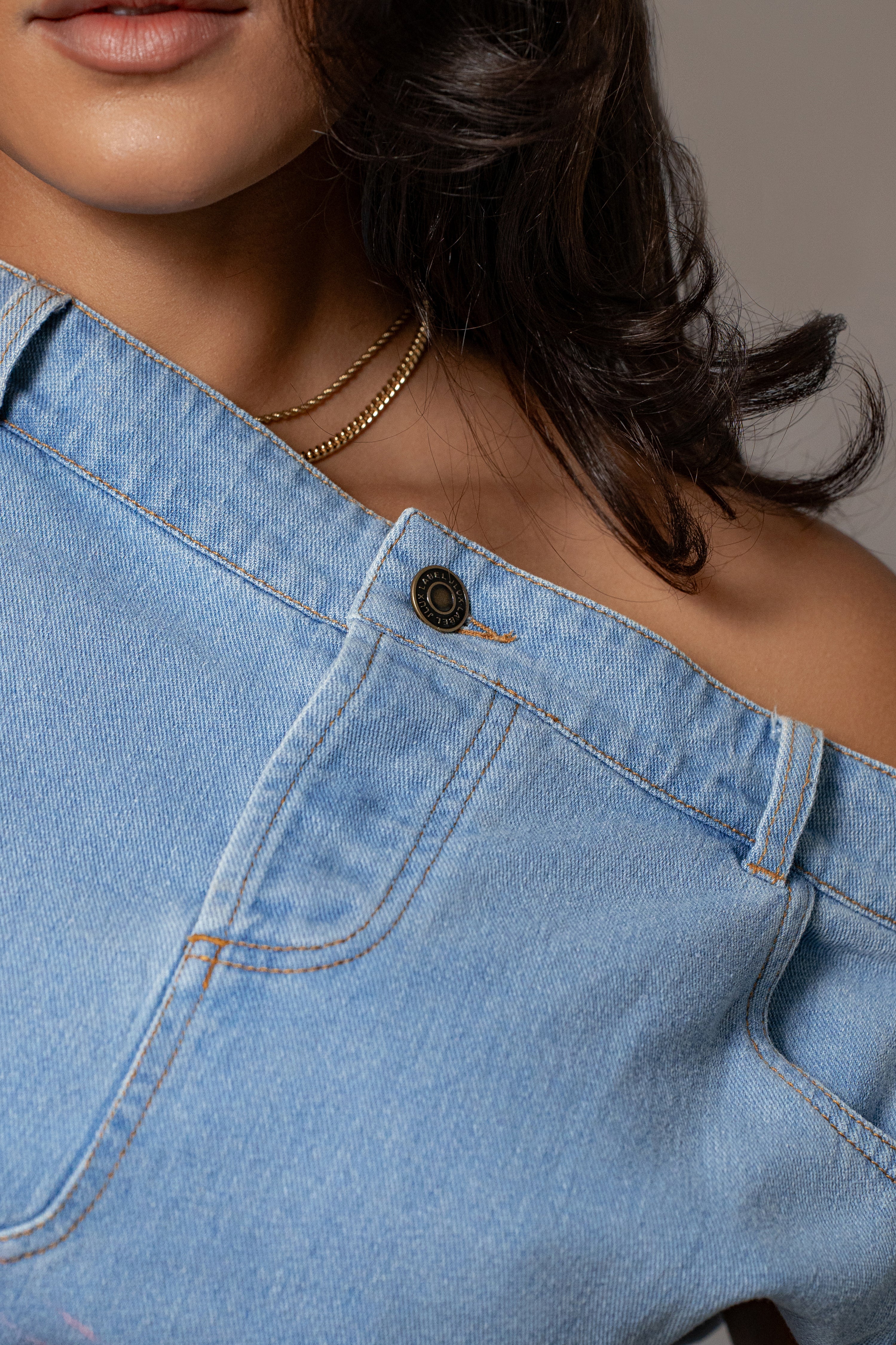 Light Wash Shanice Denim Top - Image 17