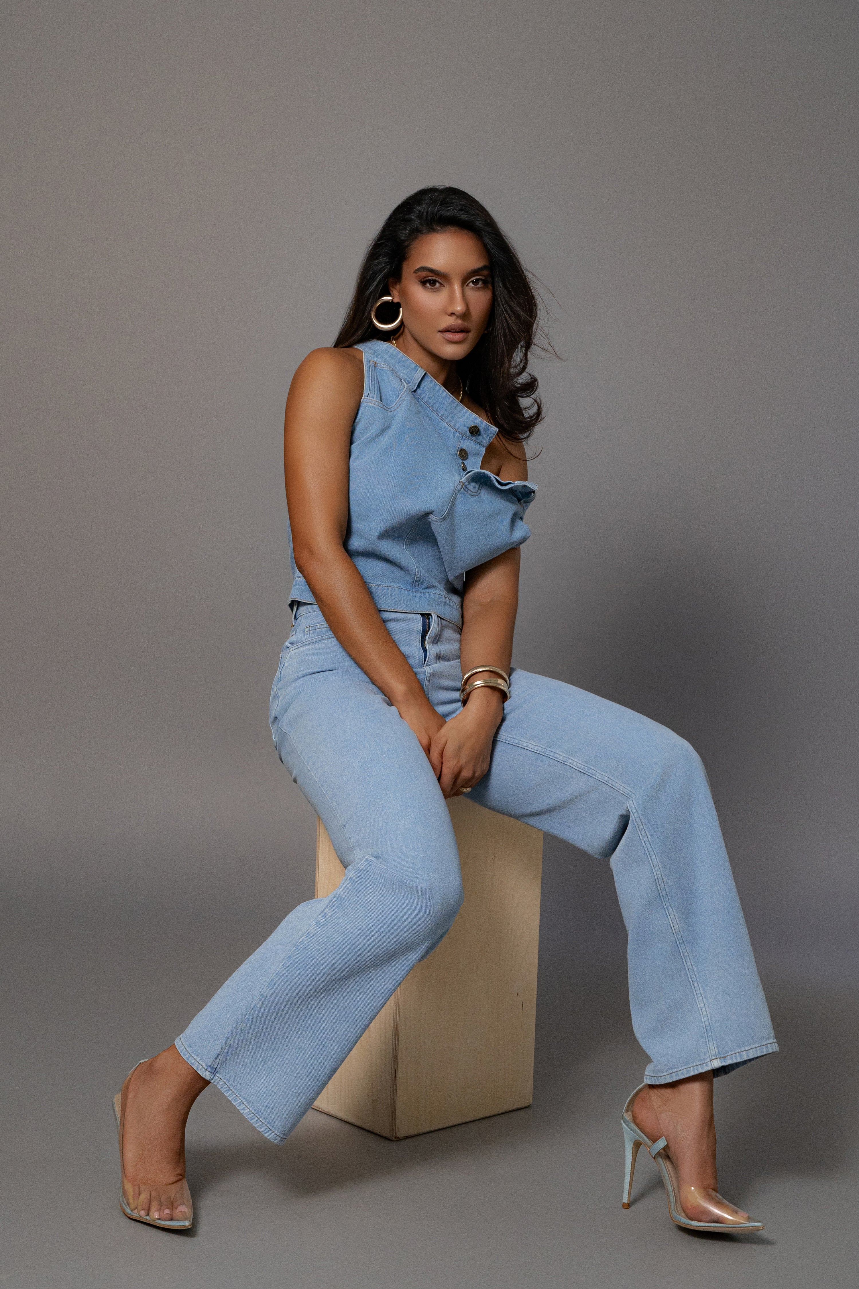 Light Wash Shanice Denim Top - Image 6