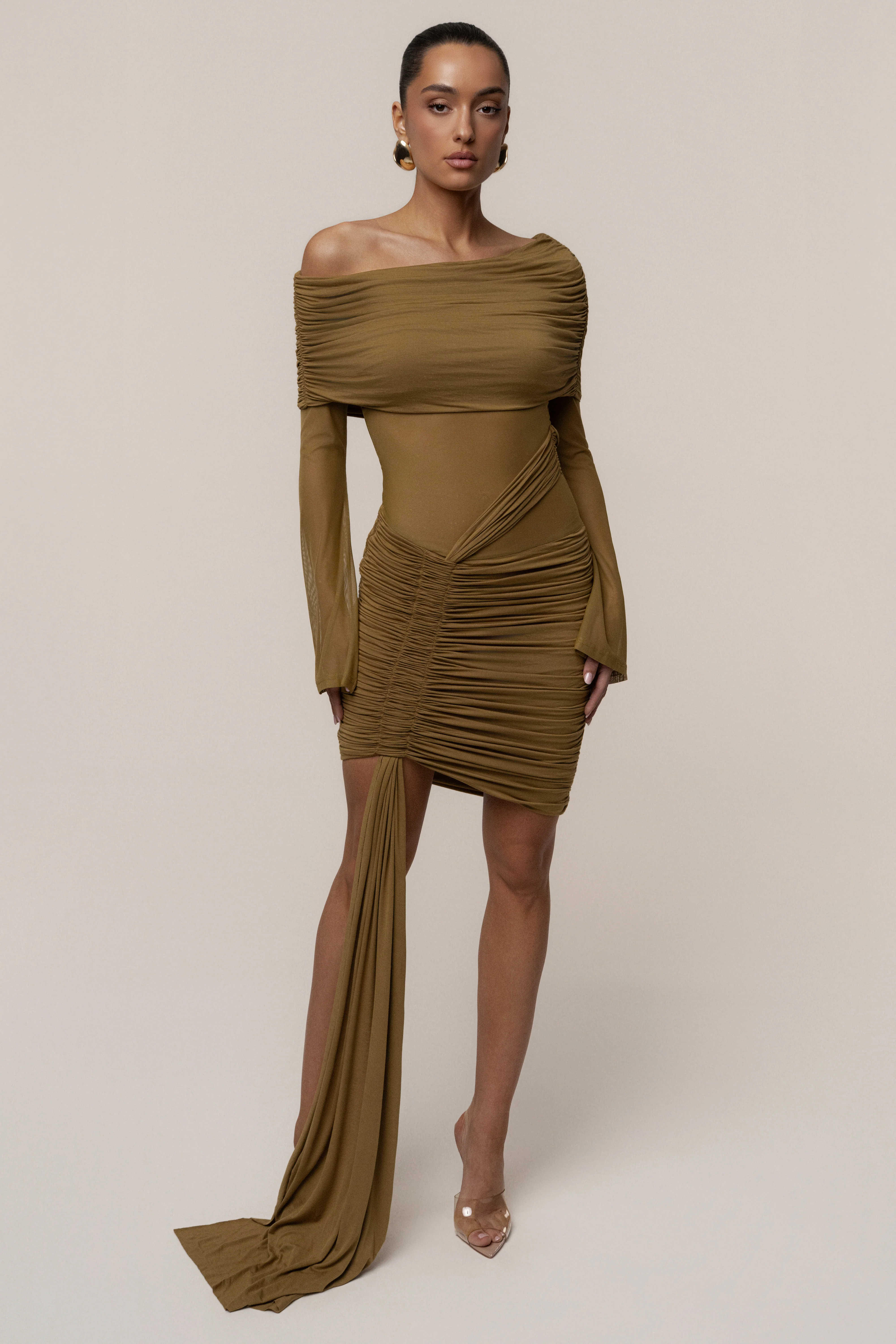 Lime After Hours Drape Dress - Image 6