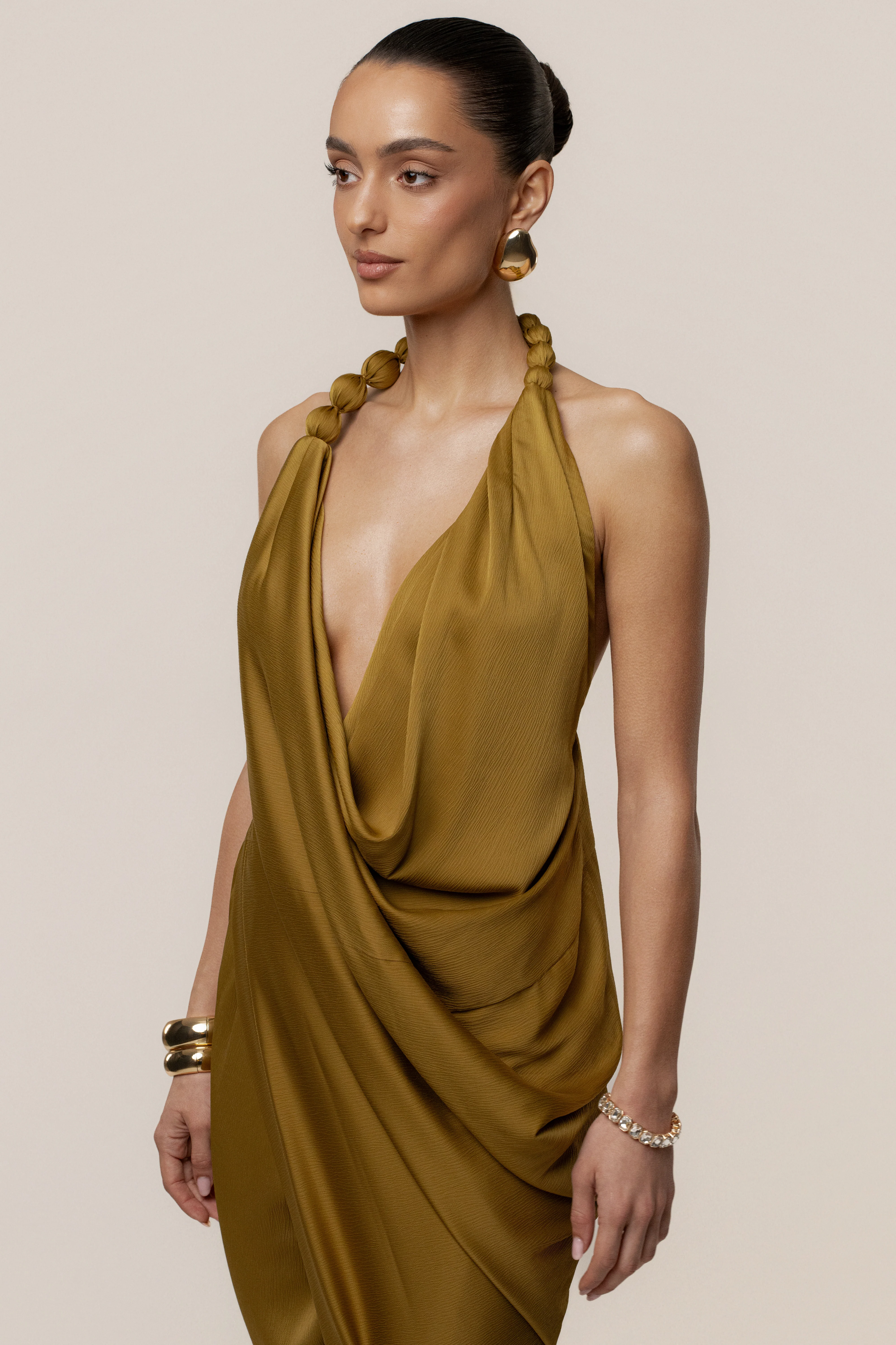 Lime Dolce Drape Dress - Image 6
