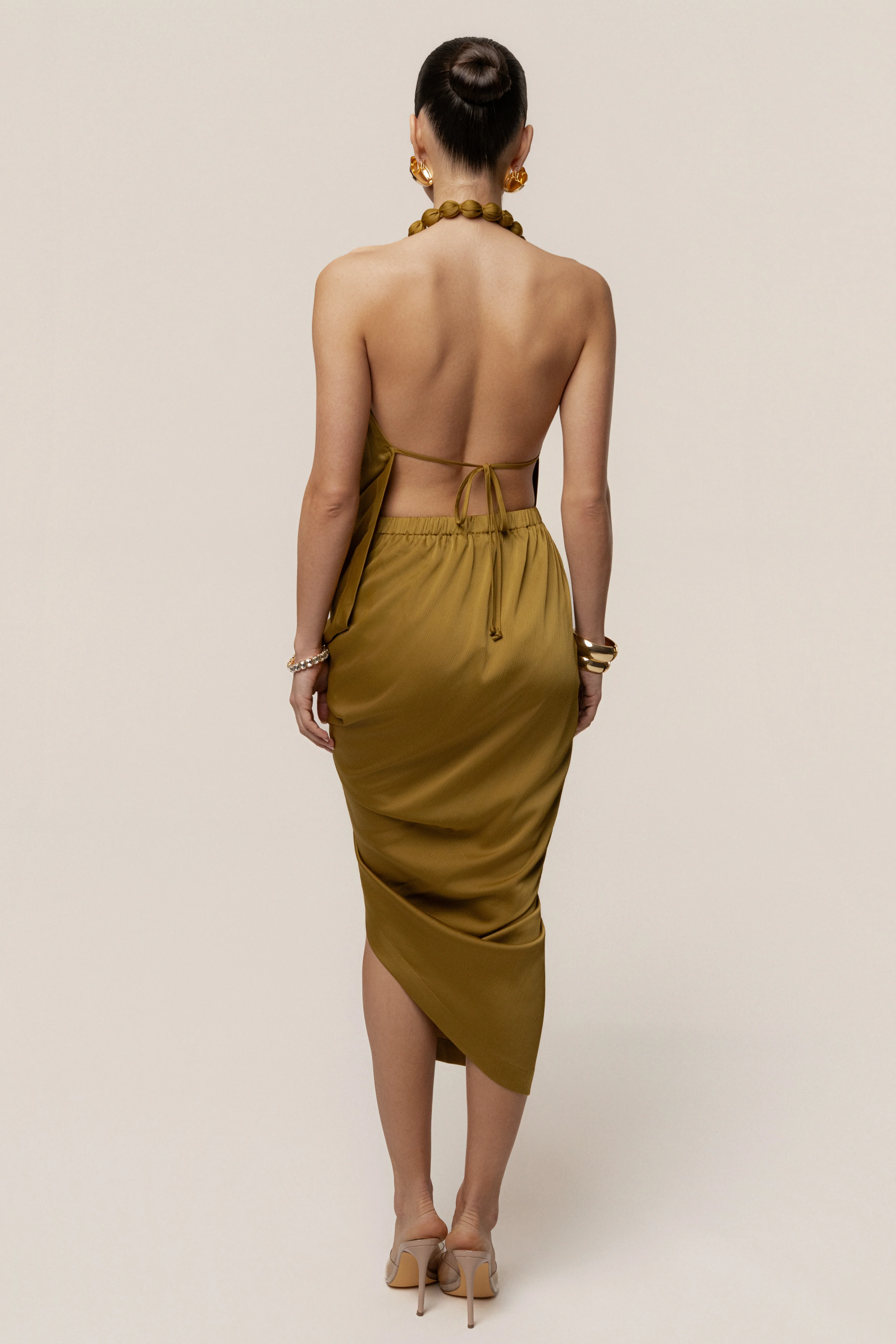 Lime Dolce Drape Dress - Image 8