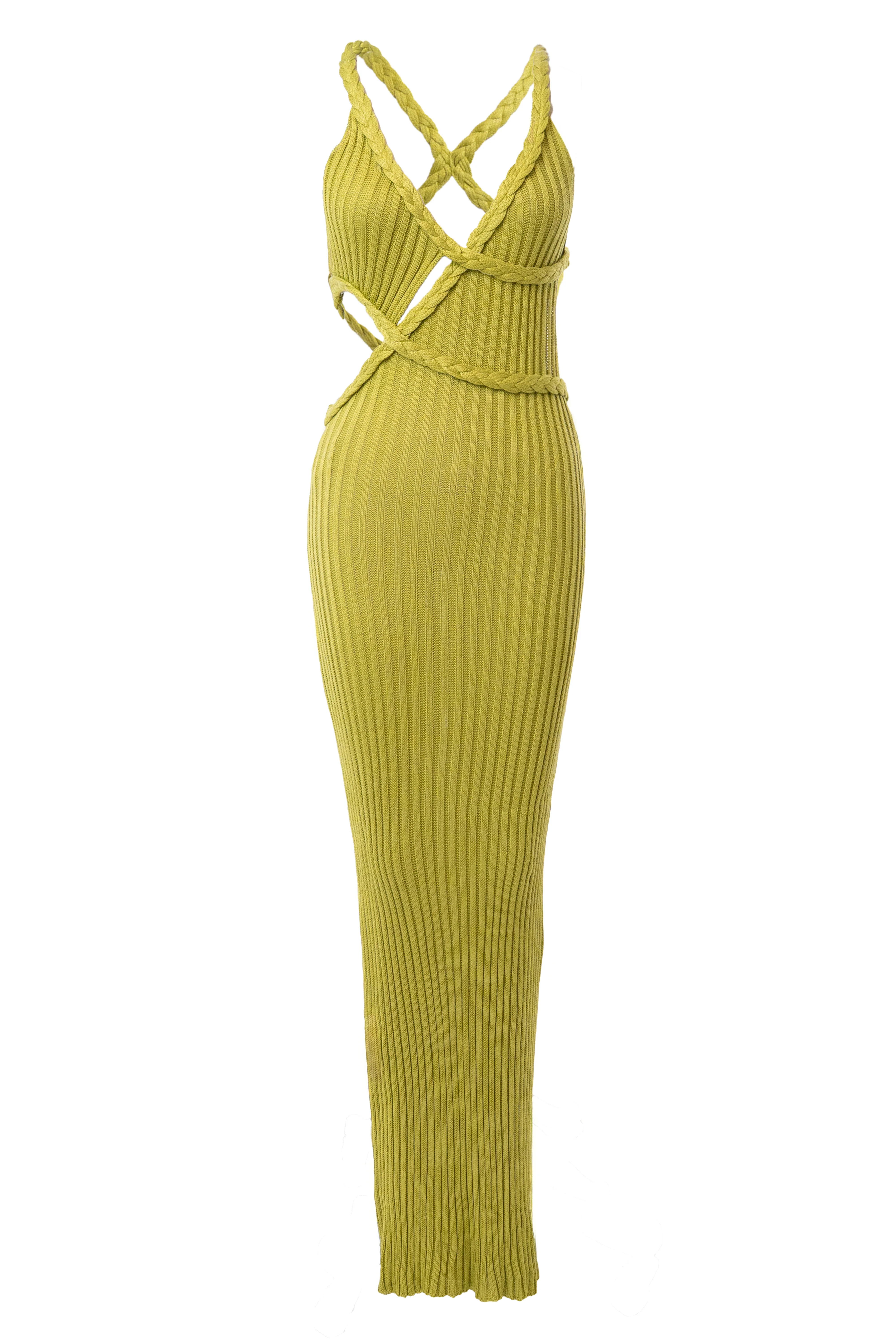 Lime Drift And Dream Braided Maxi Dress - Image 3