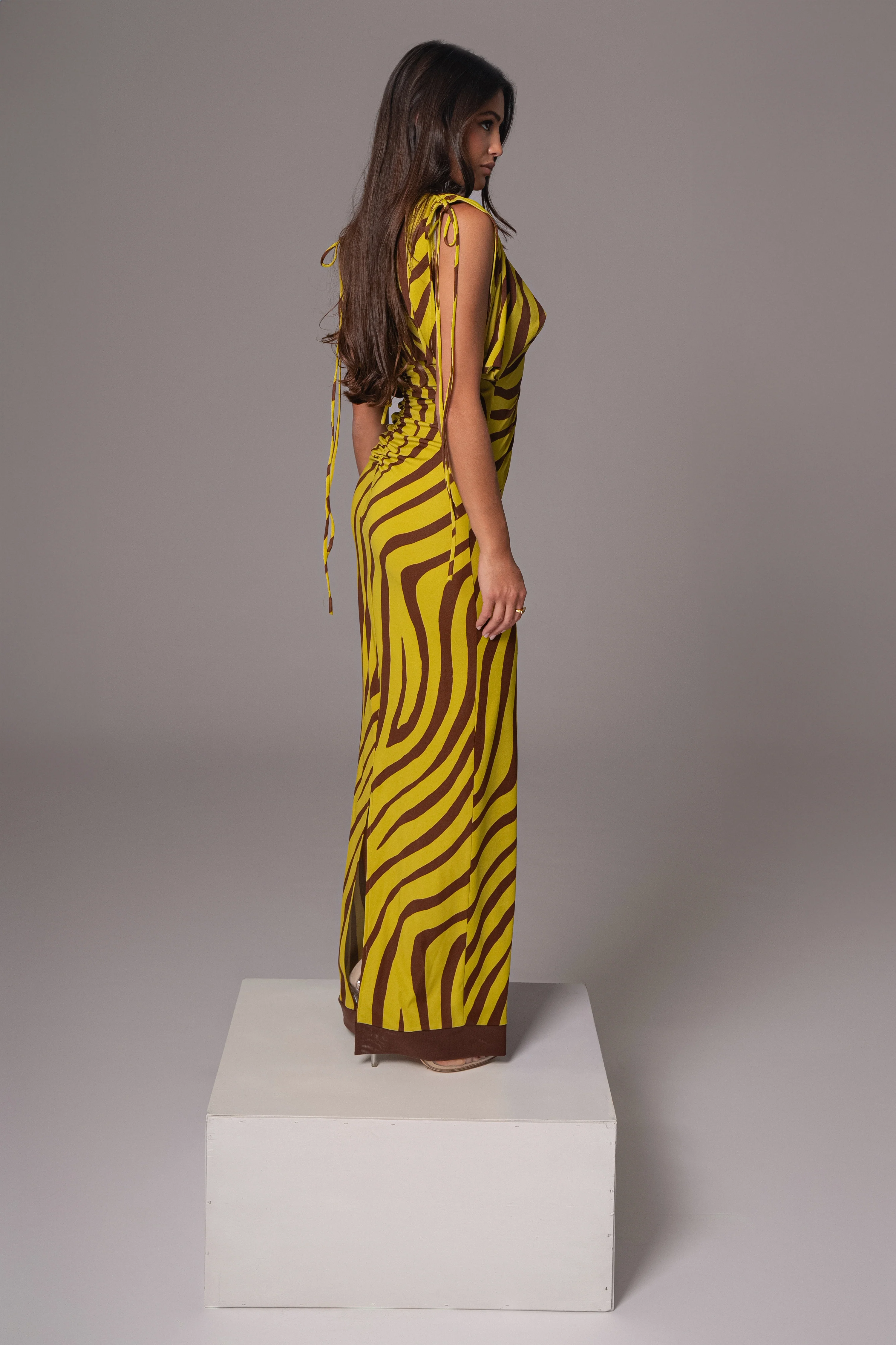 Lime Print Occasion Print Maxi Dress - Image 12